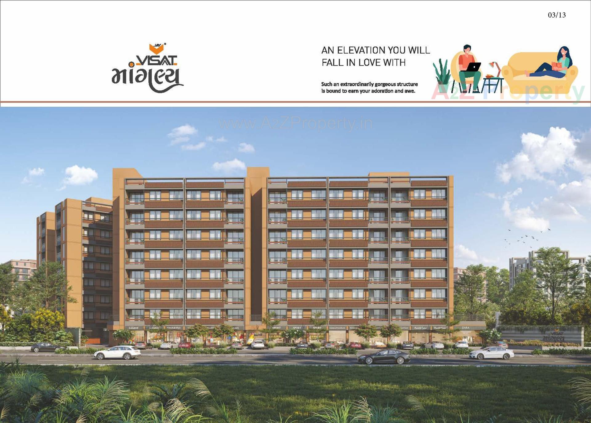 3D Elevation of real estate project Jay Visat Mangalya located at Vavol, Gandhinagar, Gujarat