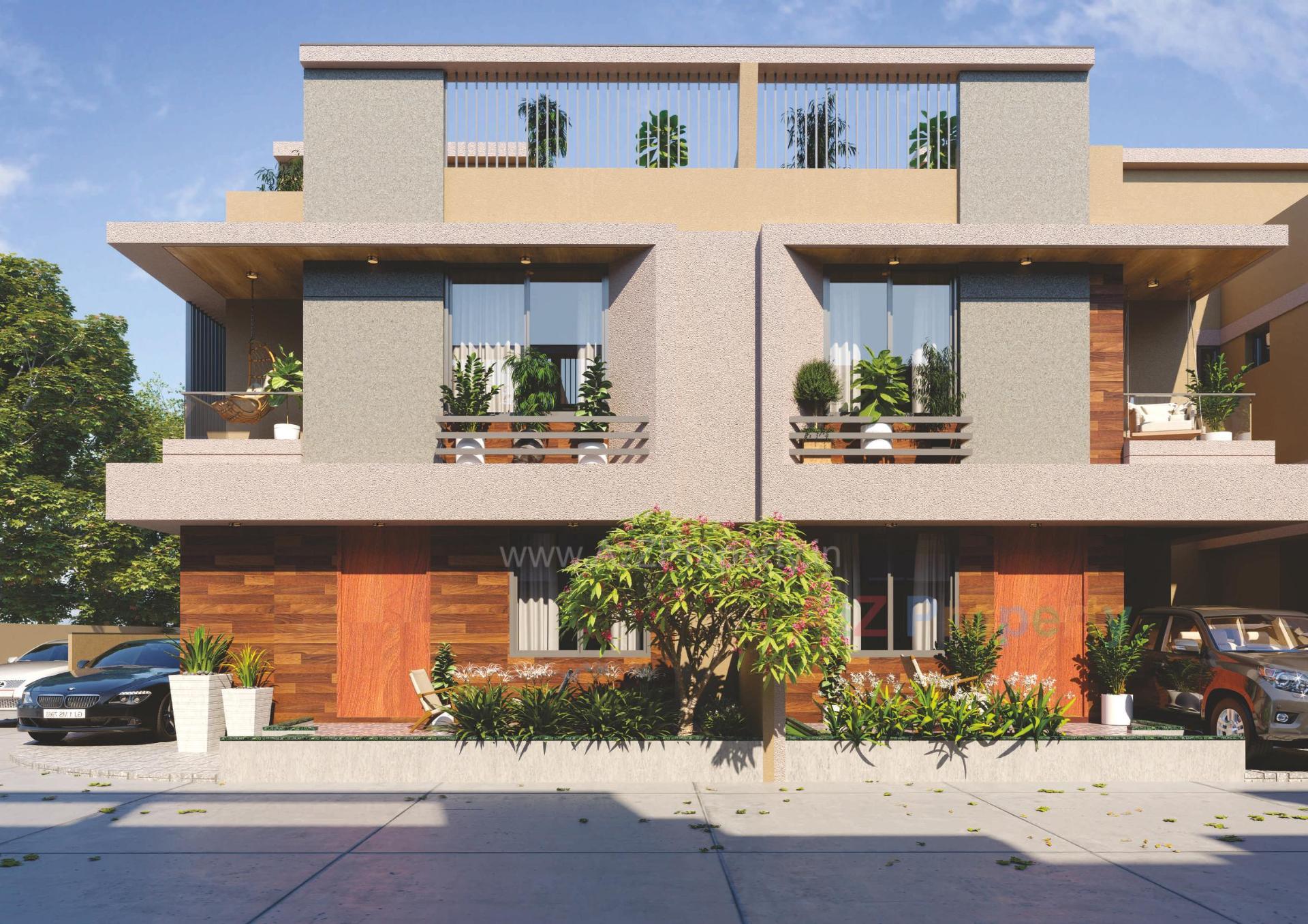 3D Elevation of real estate project Jeet City located at Chiloda, Gandhinagar, Gujarat