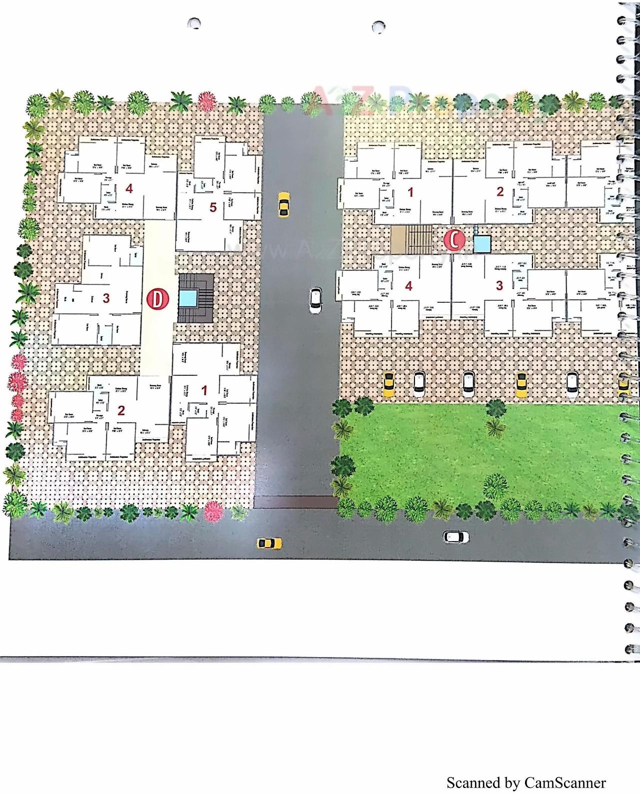 Layout of real estate project Jeet Residency 3bhk located at Palaj, Gandhinagar, Gujarat