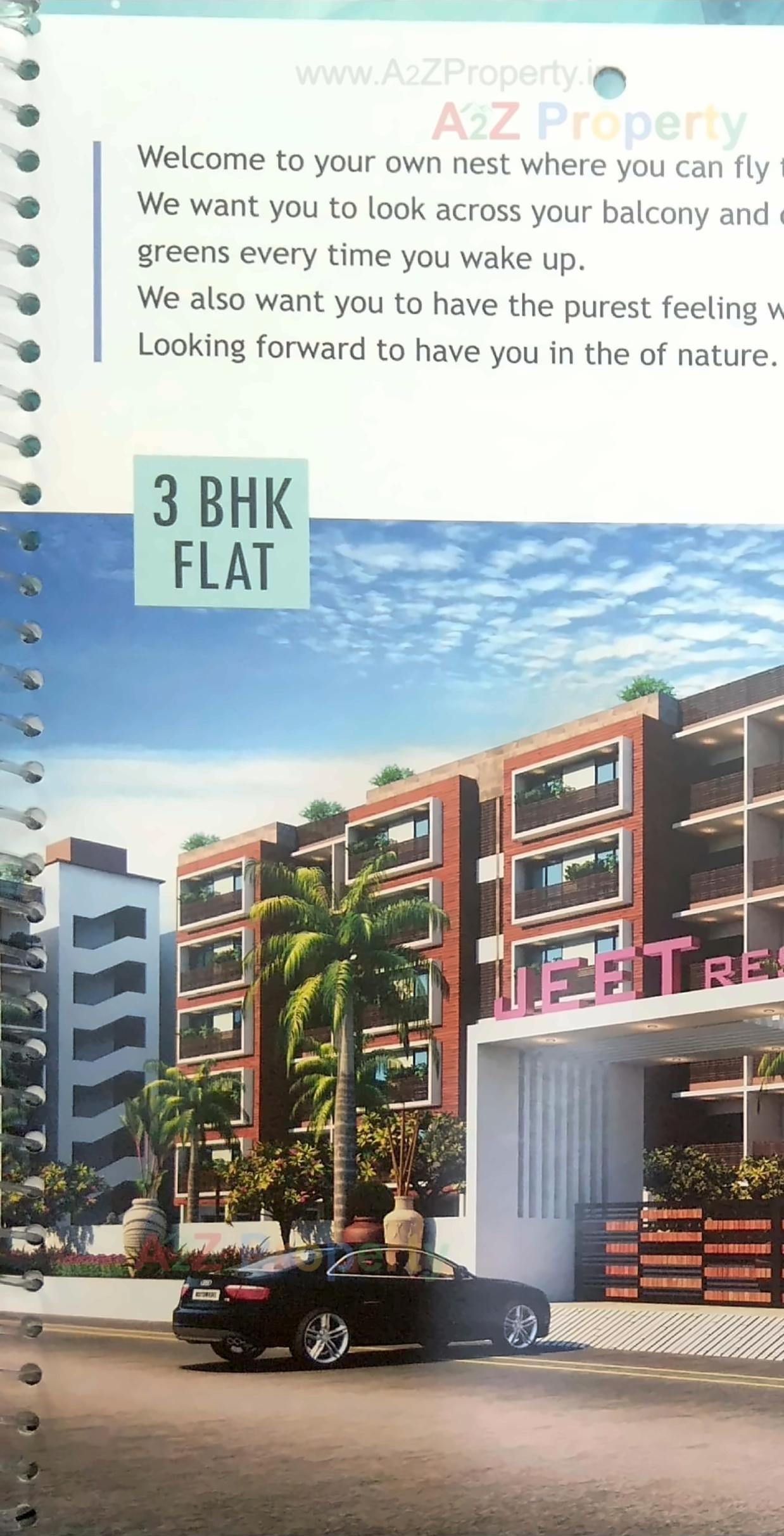 3D Elevation of real estate project Jeet Residency 3bhk located at Palaj, Gandhinagar, Gujarat