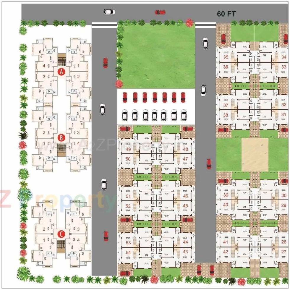 Layout of real estate project Jeet Residency located at Palaj, Gandhinagar, Gujarat