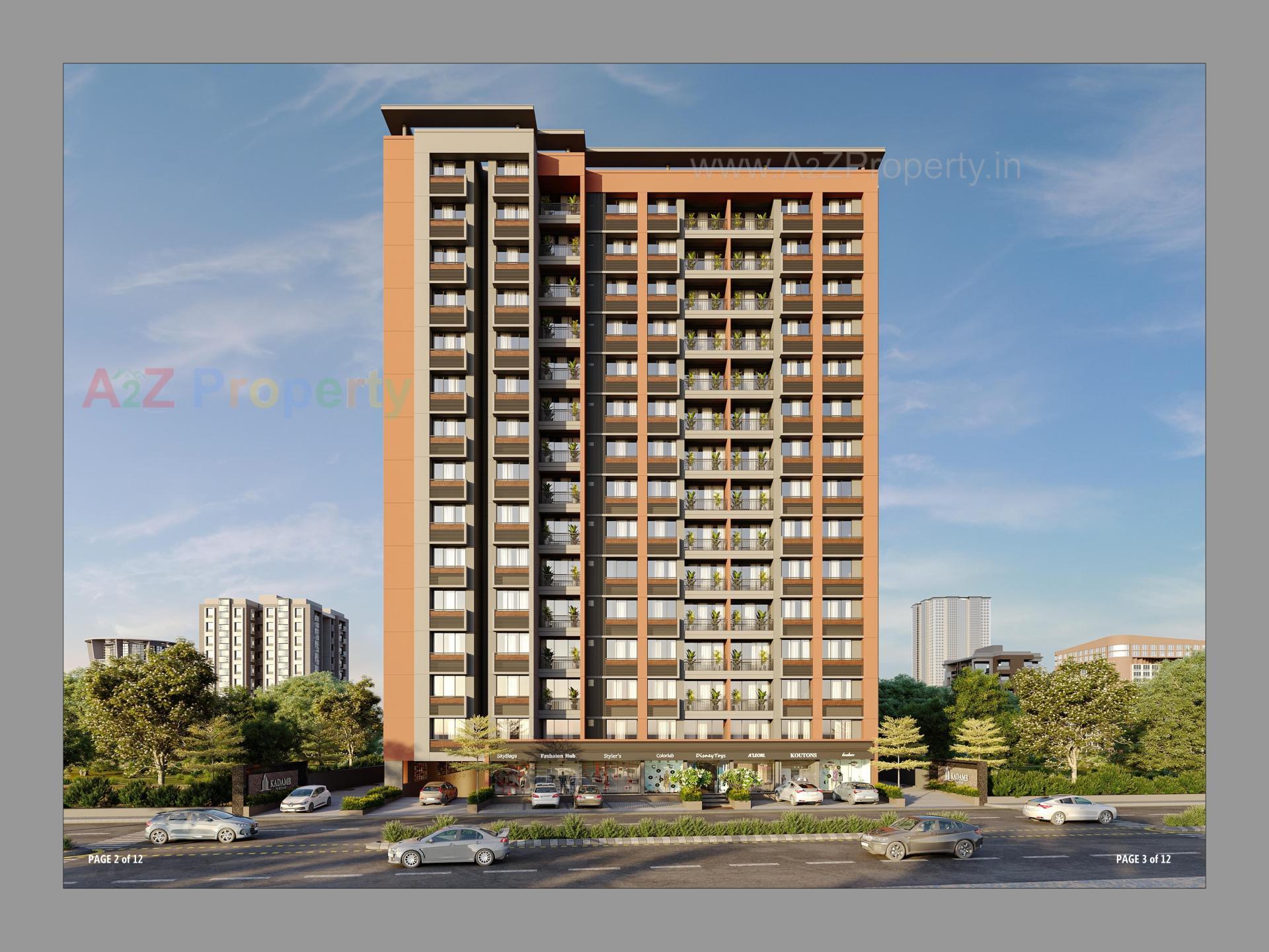 3D Elevation of real estate project Kadamb Parisar located at Zundal, Gandhinagar, Gujarat