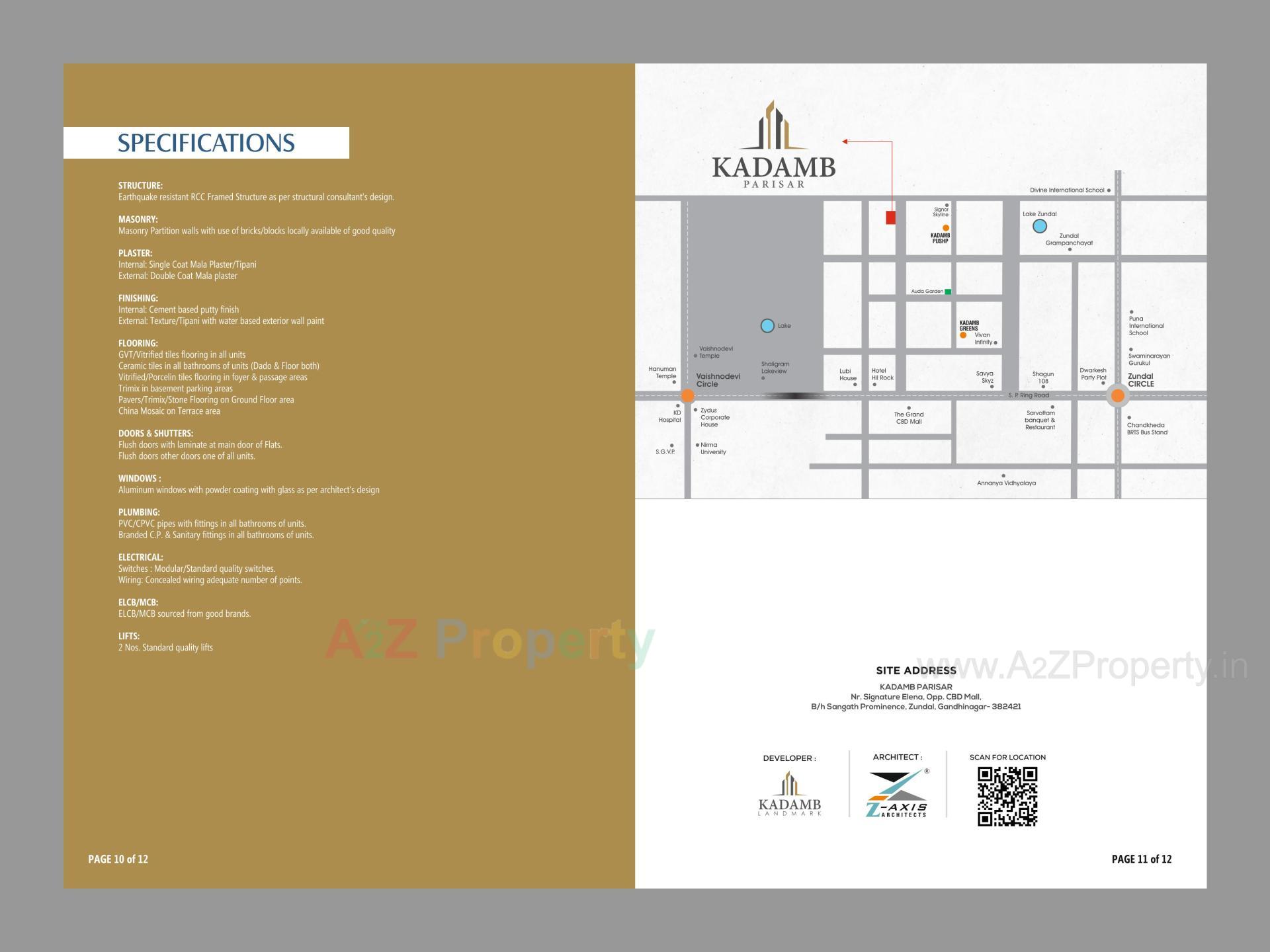 Layout of real estate project Kadamb Parisar located at Zundal, Gandhinagar, Gujarat