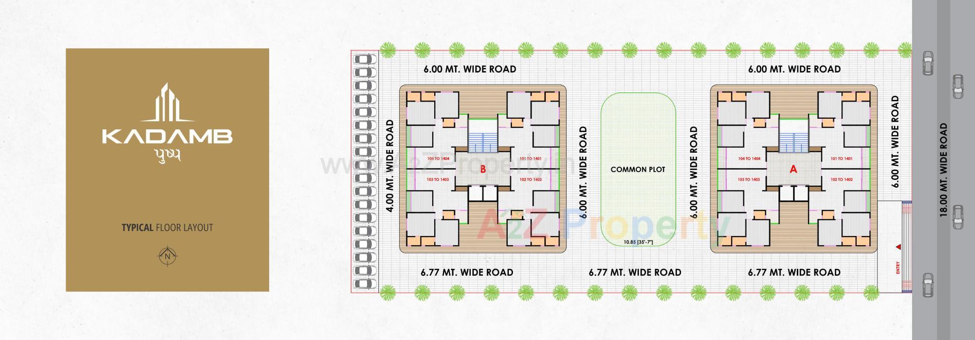 Layout of real estate project Kadamb Pushp located at Zundal, Gandhinagar, Gujarat