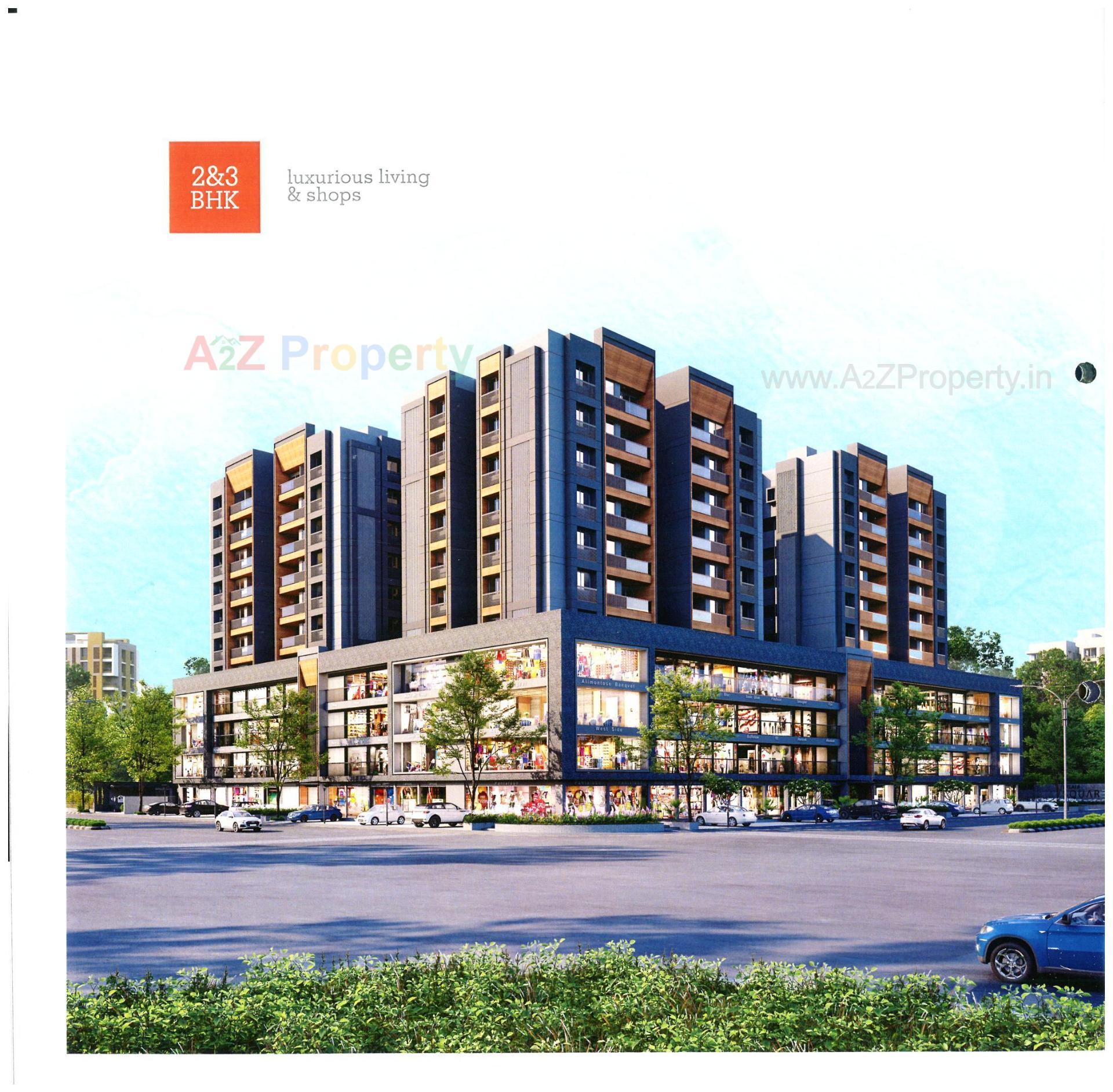 3D Elevation of real estate project Kalash Square located at Zundal, Gandhinagar, Gujarat