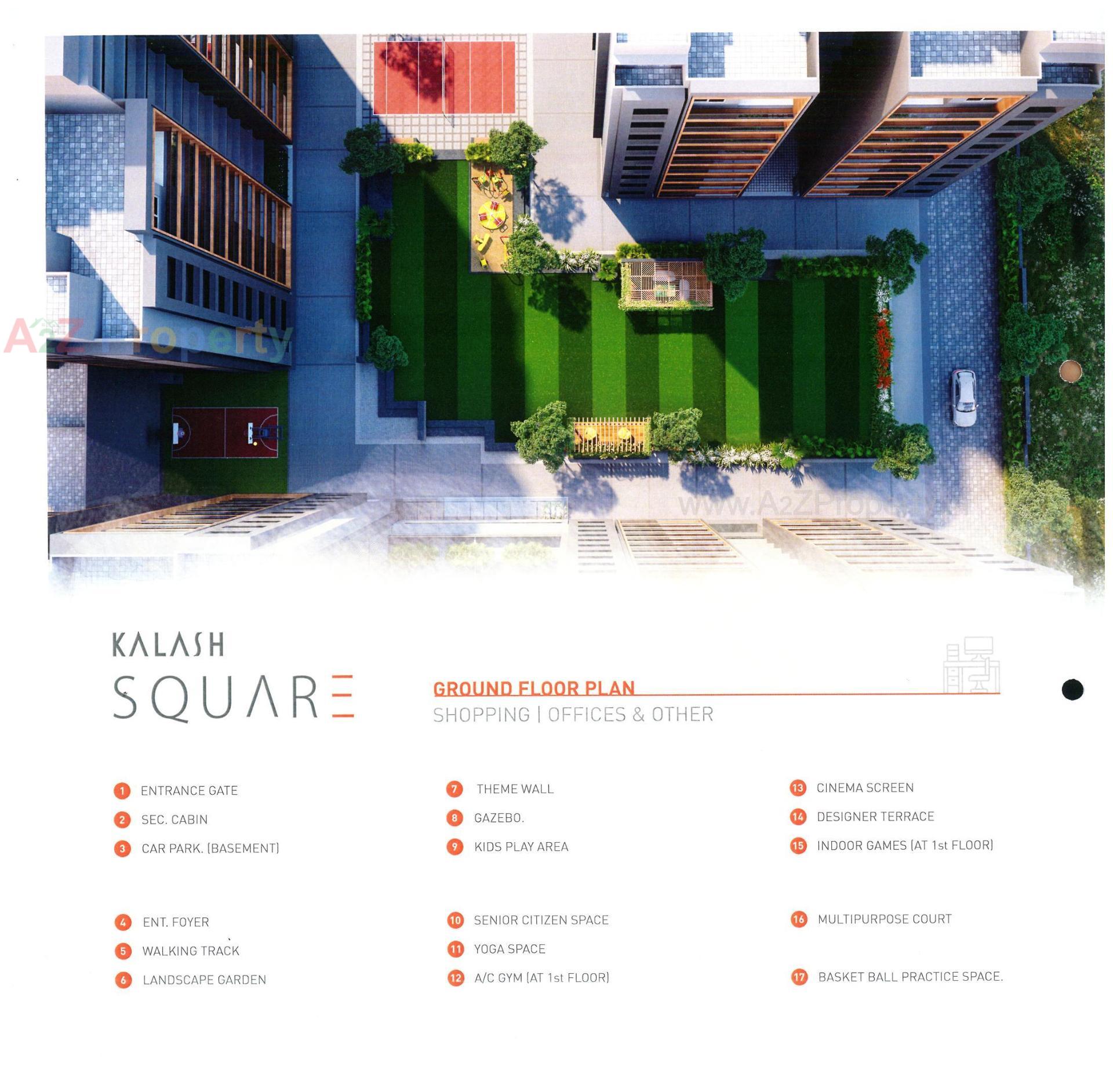 3D Elevation of real estate project Kalash Square located at Zundal, Gandhinagar, Gujarat