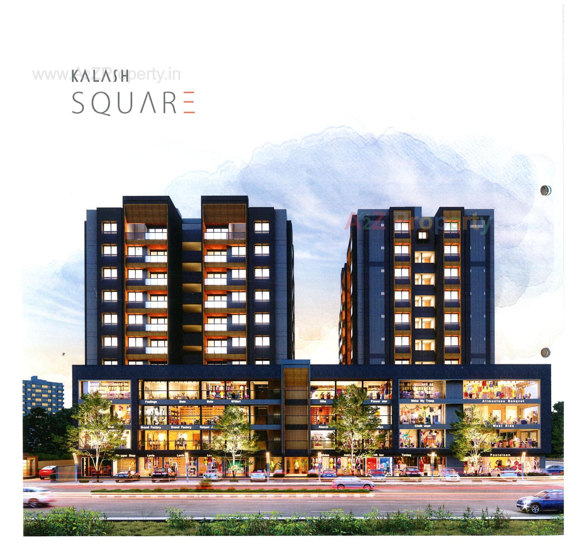 3D Elevation of real estate project Kalash Square located at Zundal, Gandhinagar, Gujarat