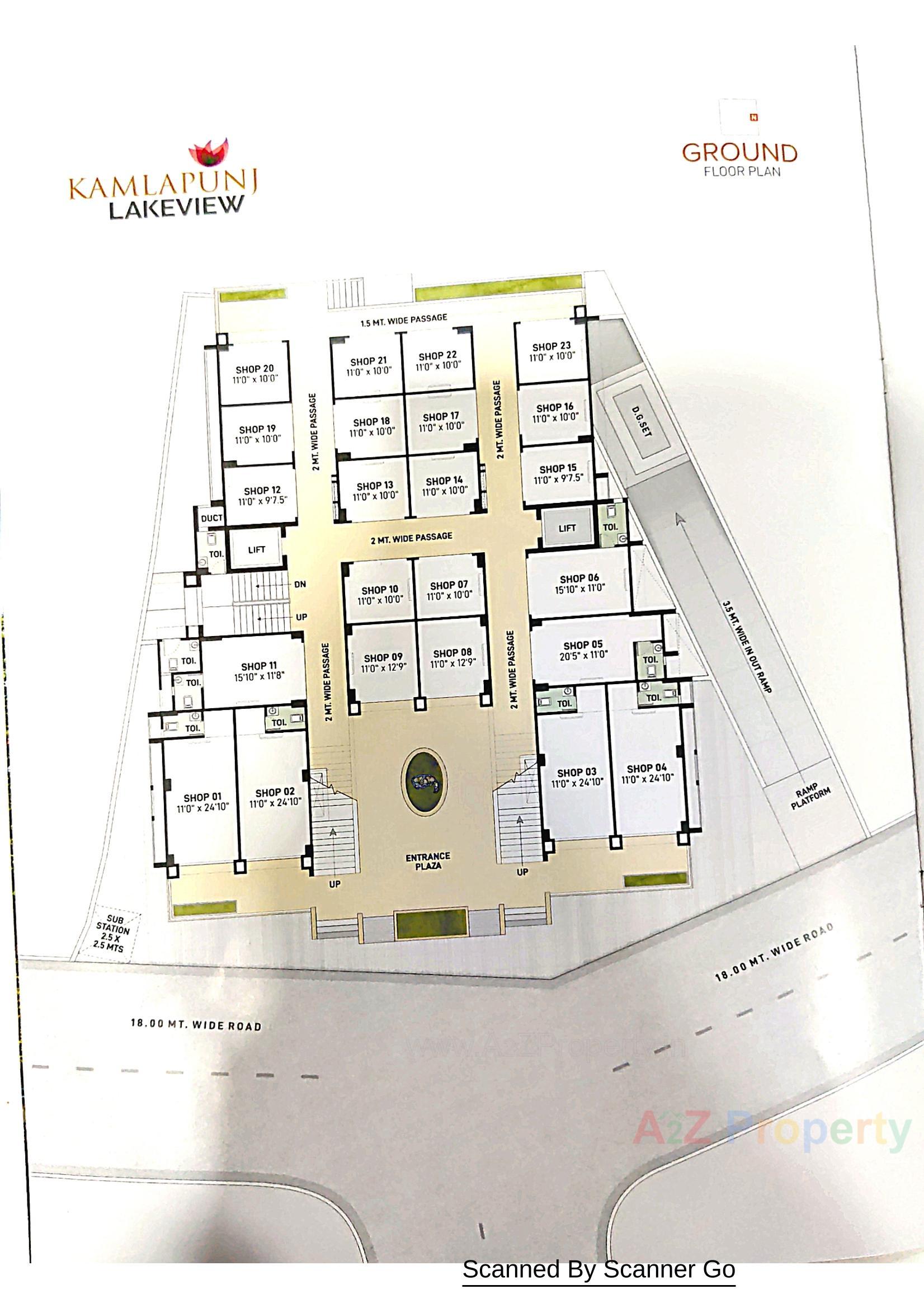 Layout of real estate project Kamlapunj Lakeview located at Vavol, Gandhinagar, Gujarat