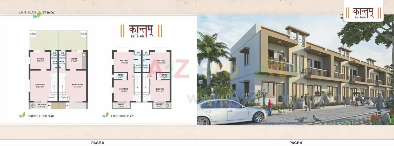 Layout of real estate project Kantam Residency located at Kalol, Gandhinagar, Gujarat