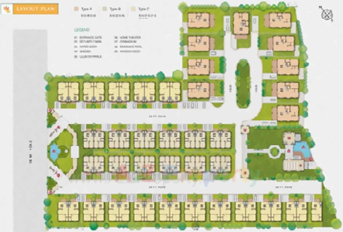 Layout of real estate project Karma Villa located at Borisana, Gandhinagar, Gujarat