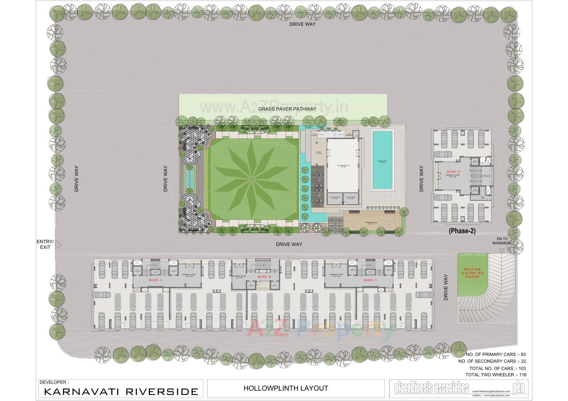 Layout of real estate project Karnavati Riverside Block located at Bhat, Gandhinagar, Gujarat