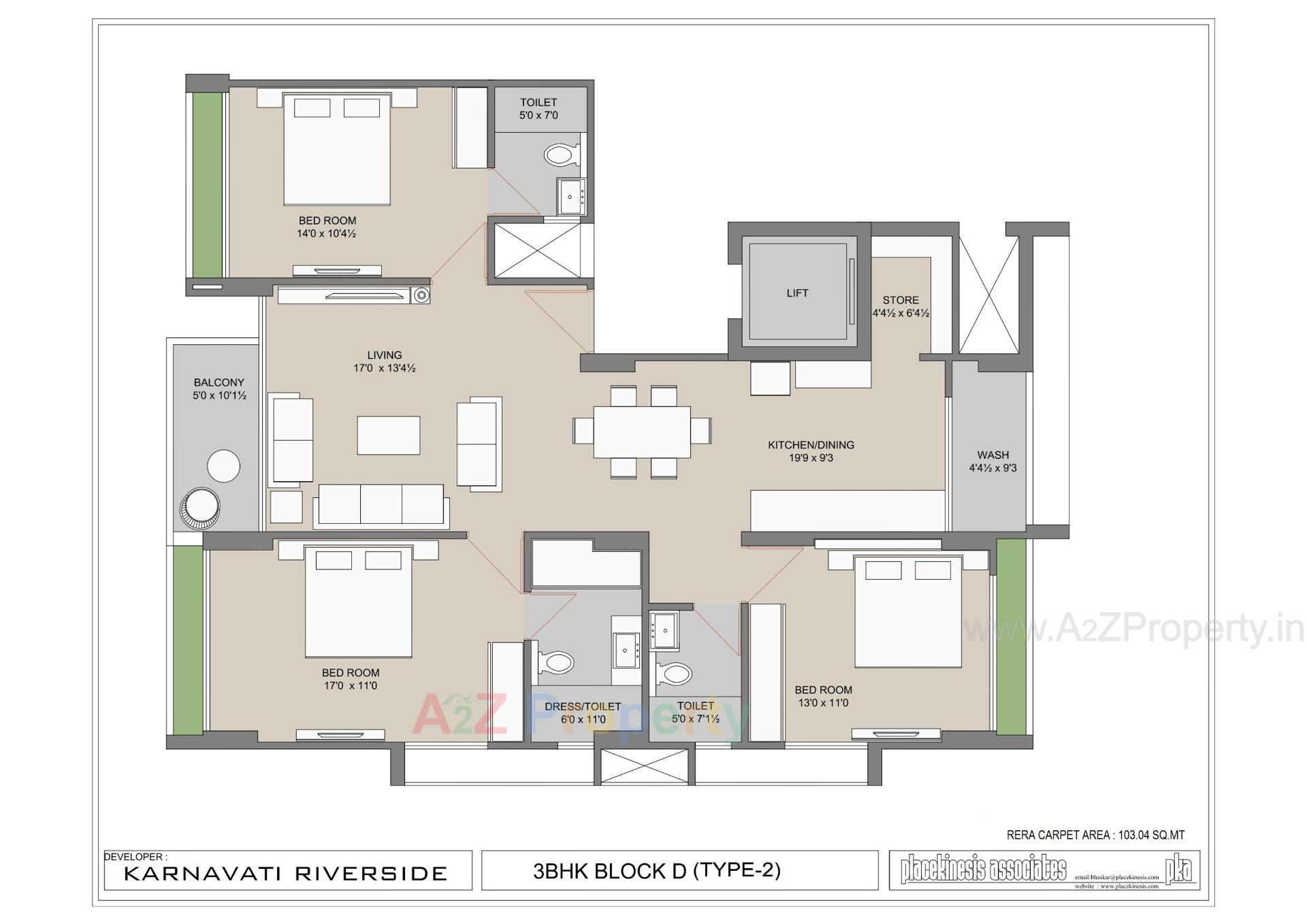 Layout of real estate project Karnavati Riverside Block located at Bhat, Gandhinagar, Gujarat