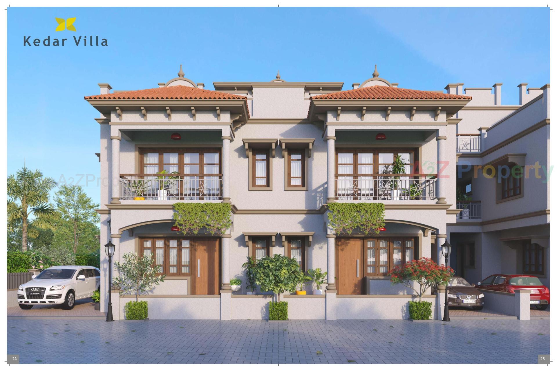 3D Elevation of real estate project Kedar Villa located at Saij, Gandhinagar, Gujarat