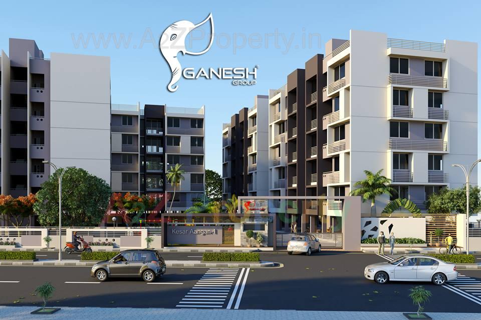 3D Elevation of real estate project Kesar Aangan located at Indroda, Gandhinagar, Gujarat