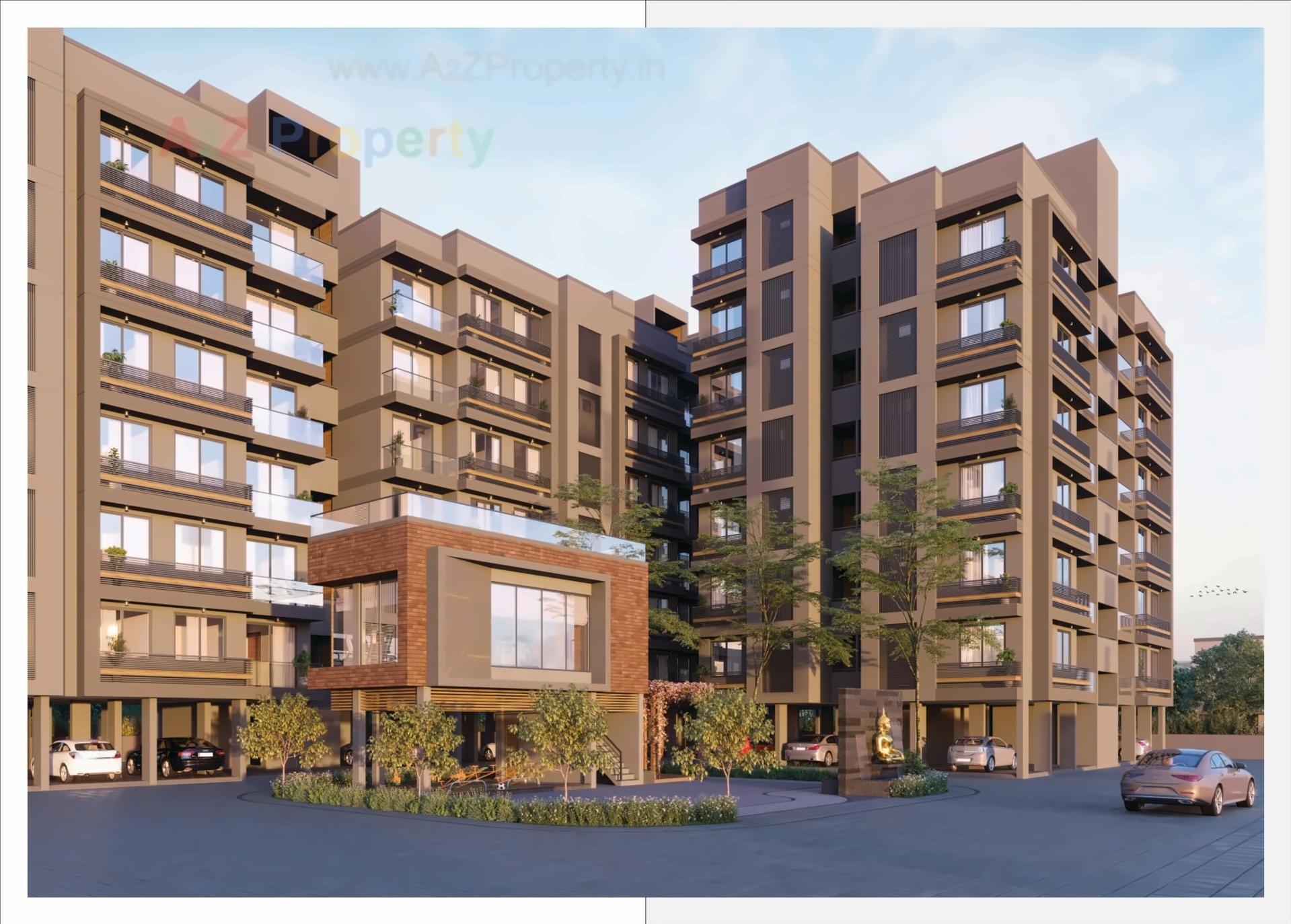 3D Elevation of real estate project Kesar Vatika located at Nanachiloda, Gandhinagar, Gujarat