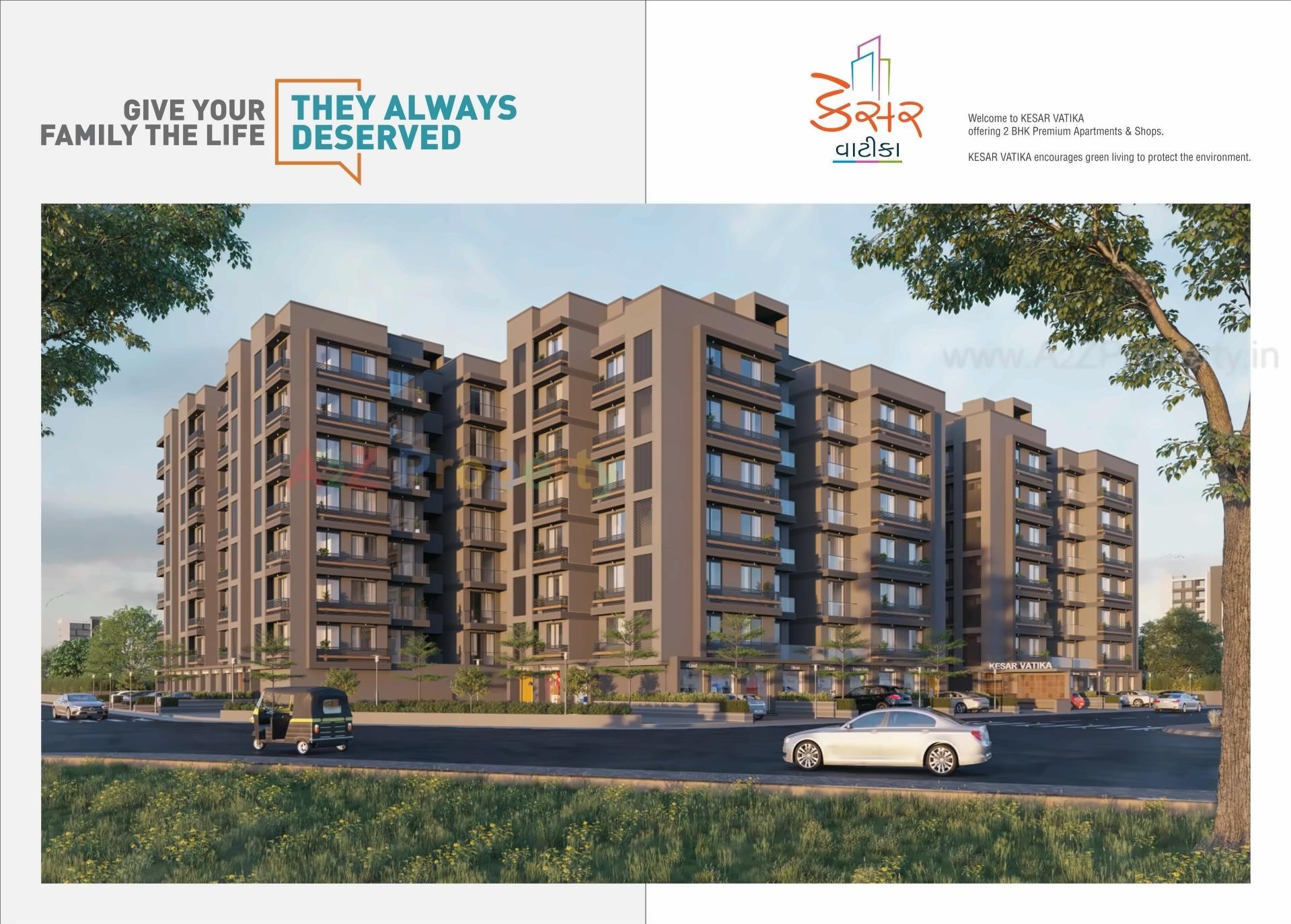 3D Elevation of real estate project Kesar Vatika located at Nanachiloda, Gandhinagar, Gujarat