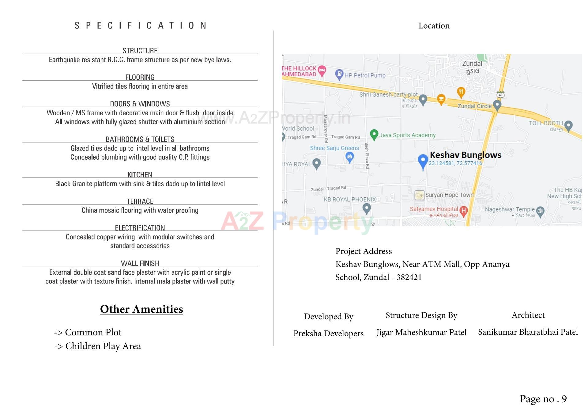  of real estate project Keshav Bunglows located at Zundal, Gandhinagar, Gujarat