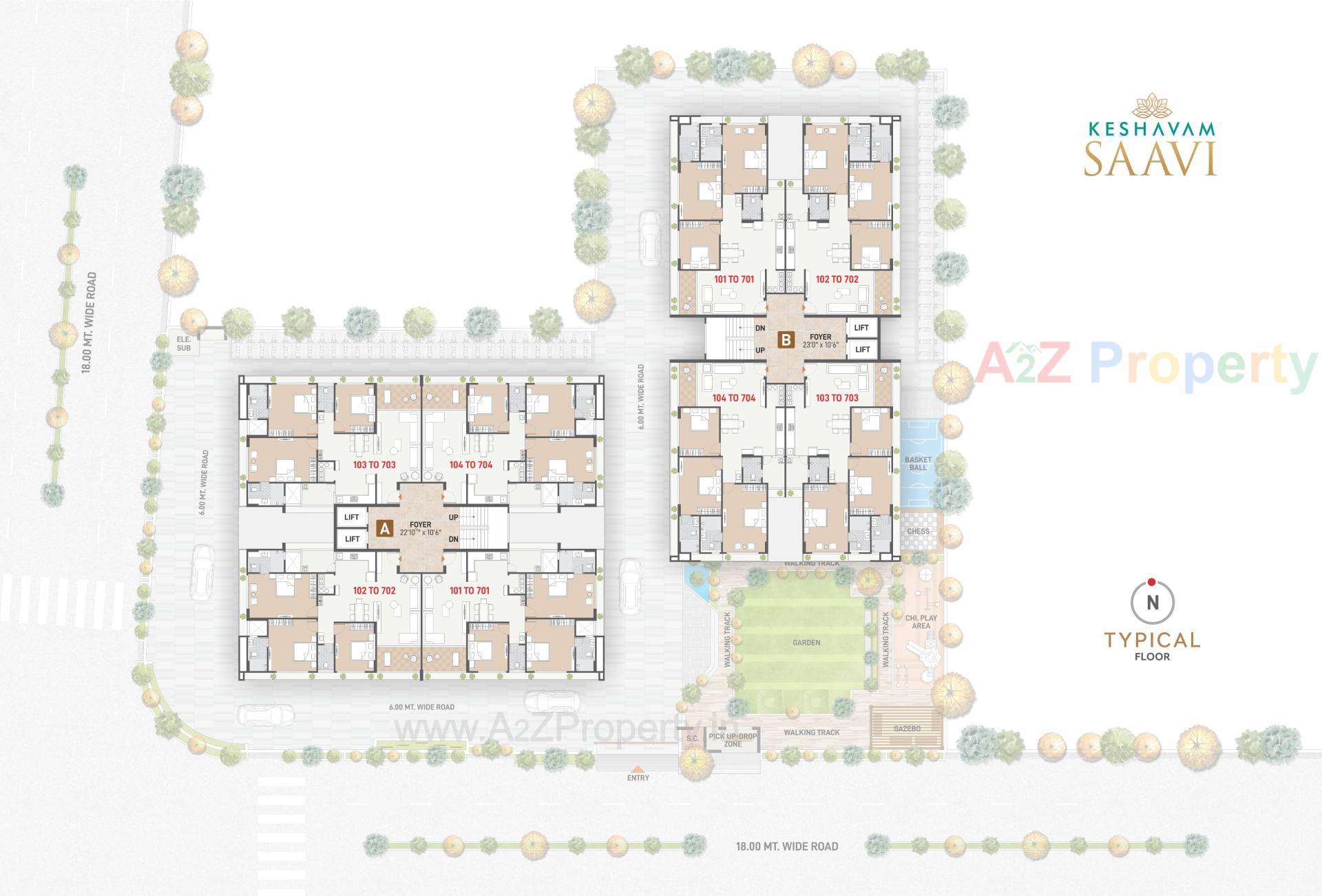 Layout of real estate project Keshavam Saavi located at Radheja, Gandhinagar, Gujarat