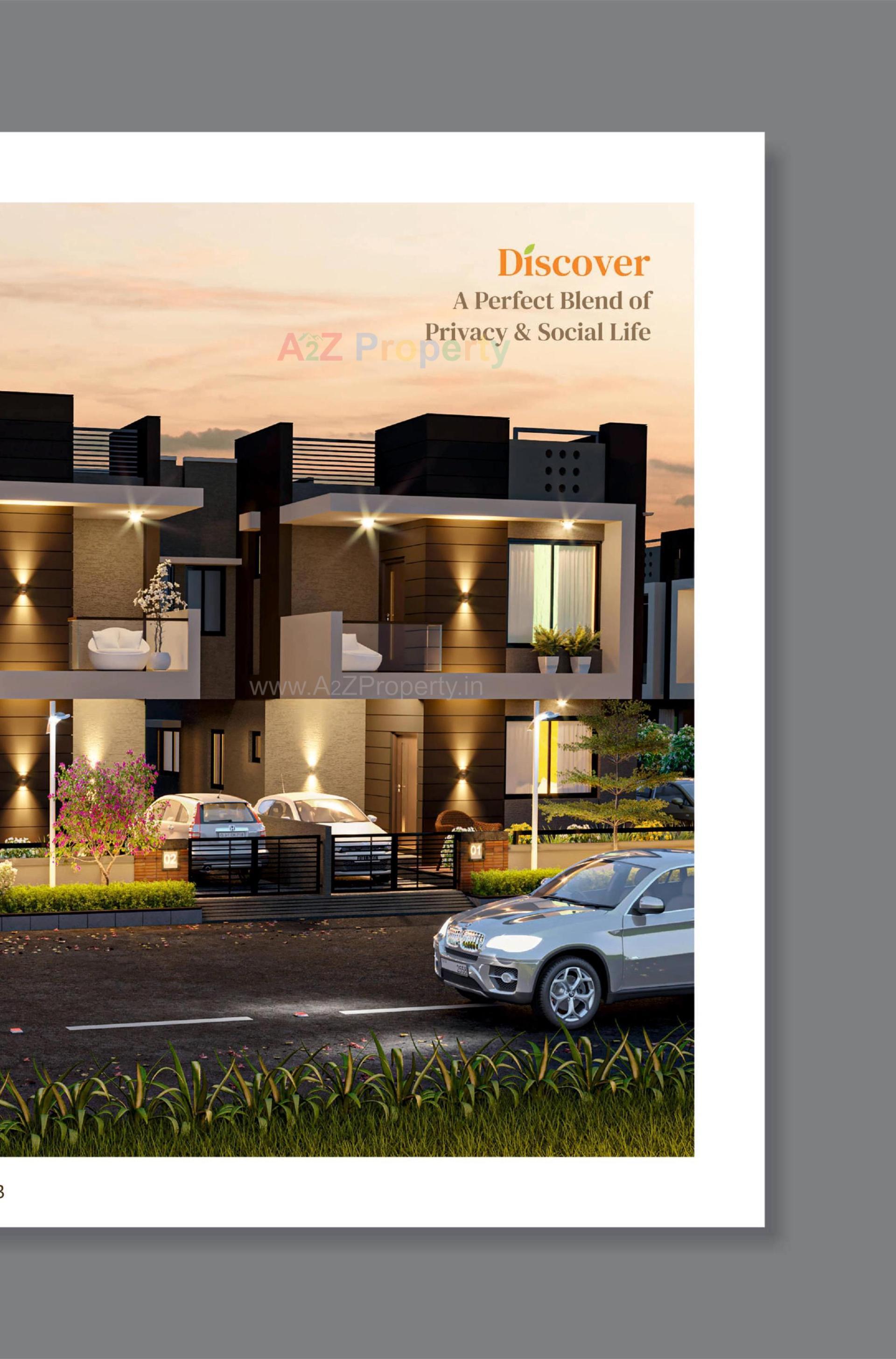 3D Elevation of real estate project Keshvan Bungalows located at Kalol, Gandhinagar, Gujarat