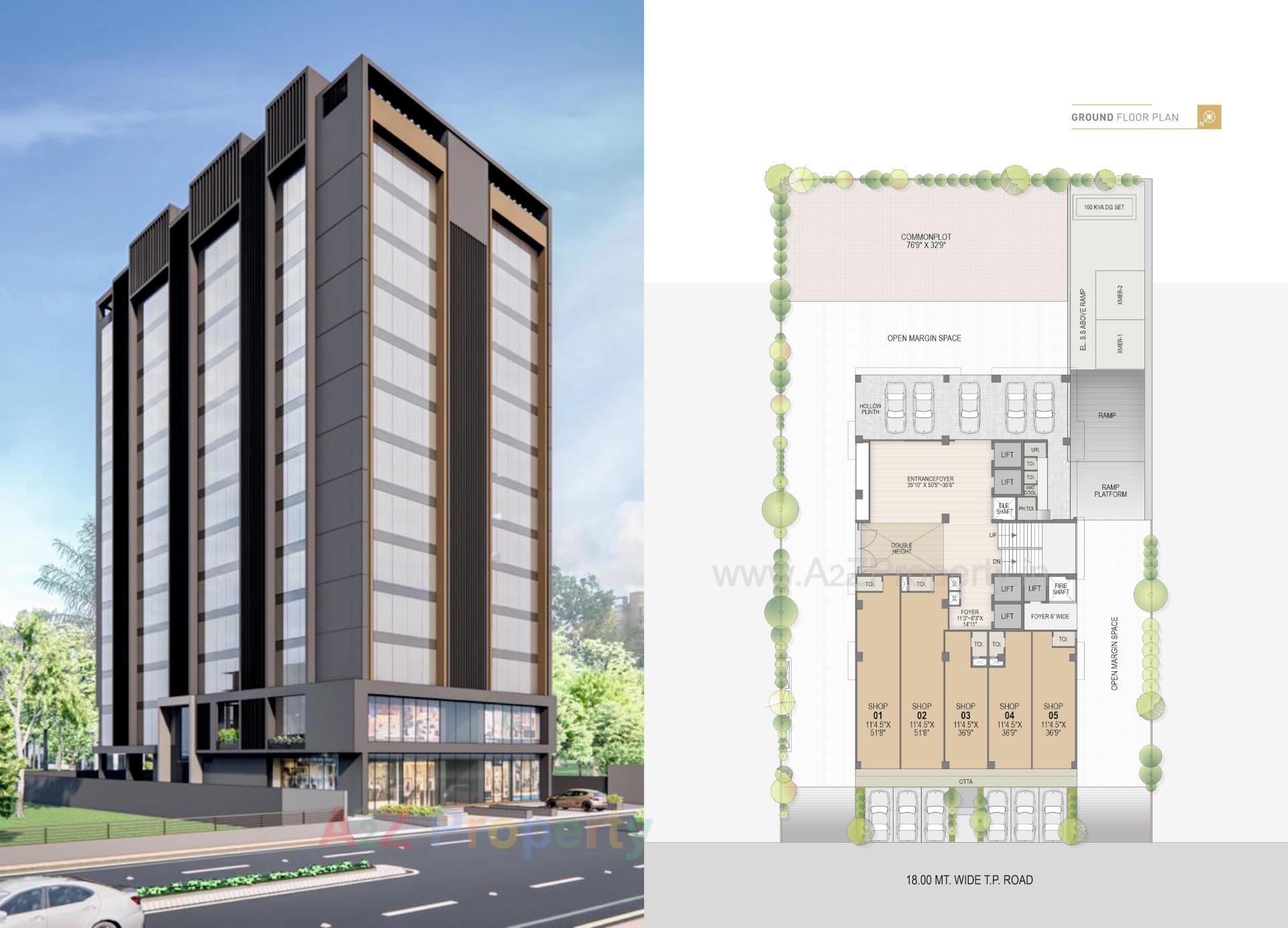 Layout of real estate project Krishna Beacon located at Khoraj, Gandhinagar, Gujarat