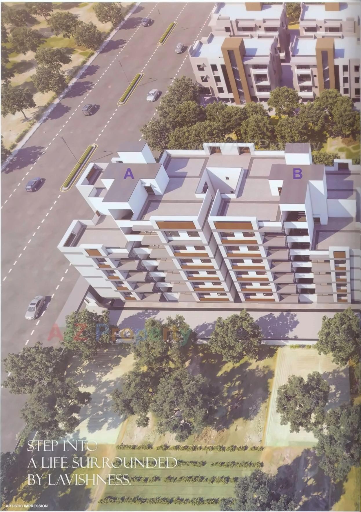 3D Elevation of real estate project Krishna Icon located at Nana-chiloda, Gandhinagar, Gujarat