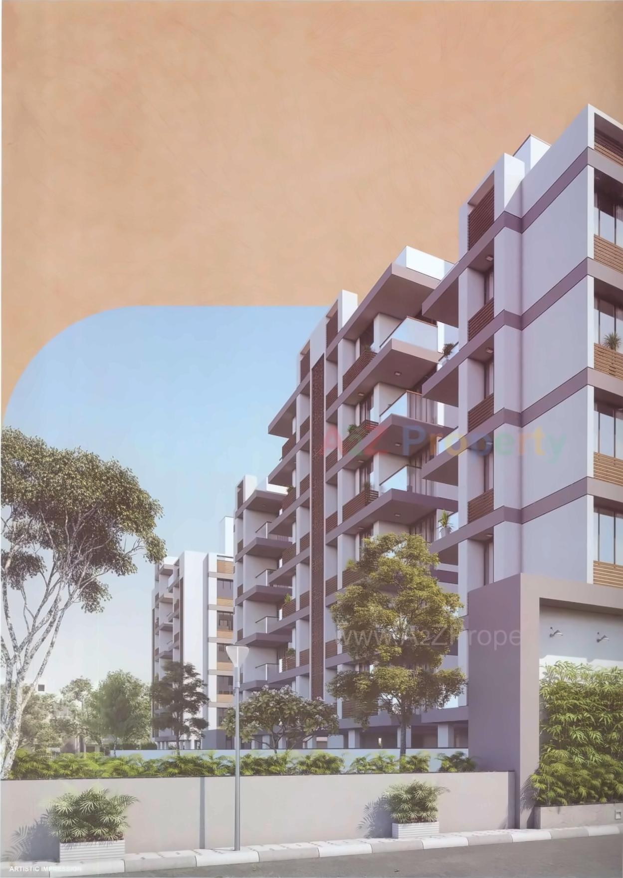 3D Elevation of real estate project Krishna Icon located at Nana-chiloda, Gandhinagar, Gujarat