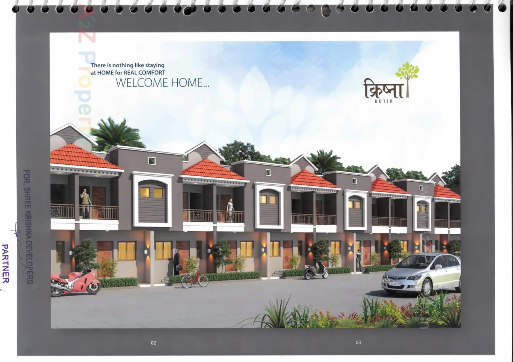 3D Elevation of real estate project Krishna Kutir located at Kalol, Gandhinagar, Gujarat