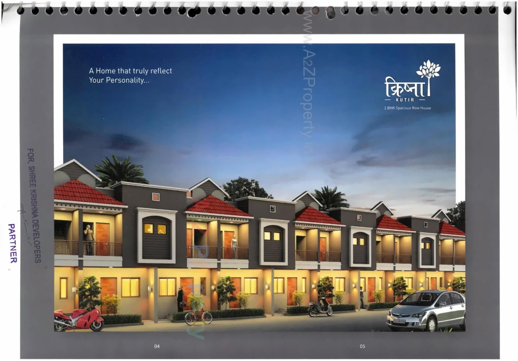 3D Elevation of real estate project Krishna Kutir located at Kalol, Gandhinagar, Gujarat