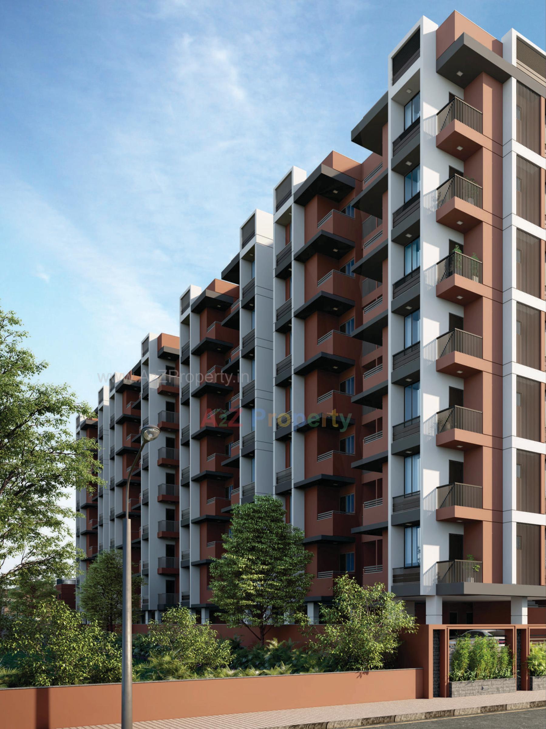 3D Elevation of real estate project Krishna Orchid located at Nana-chiloda, Gandhinagar, Gujarat