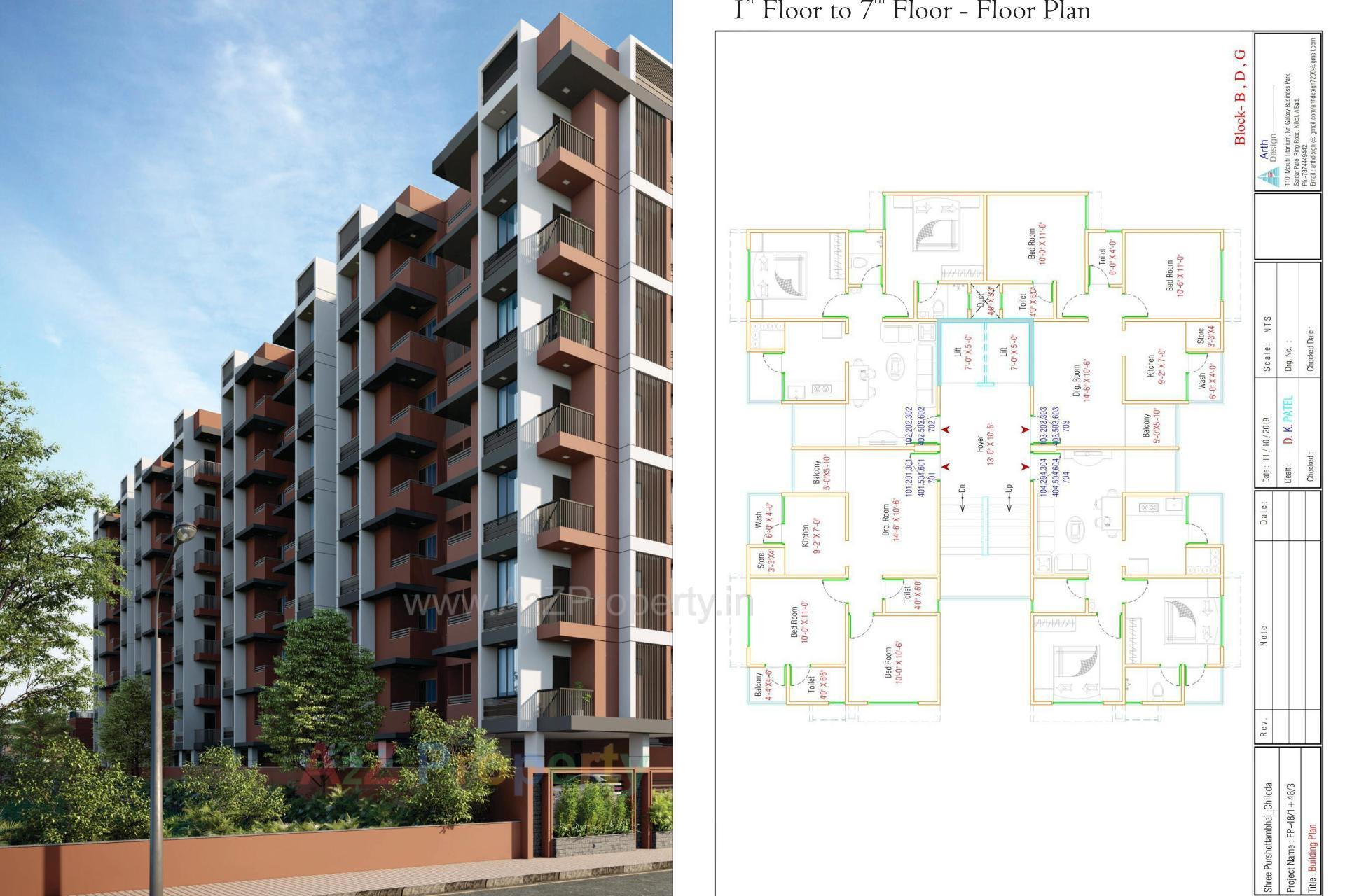 Layout of real estate project Krishna Orchid located at Nana-chiloda, Gandhinagar, Gujarat