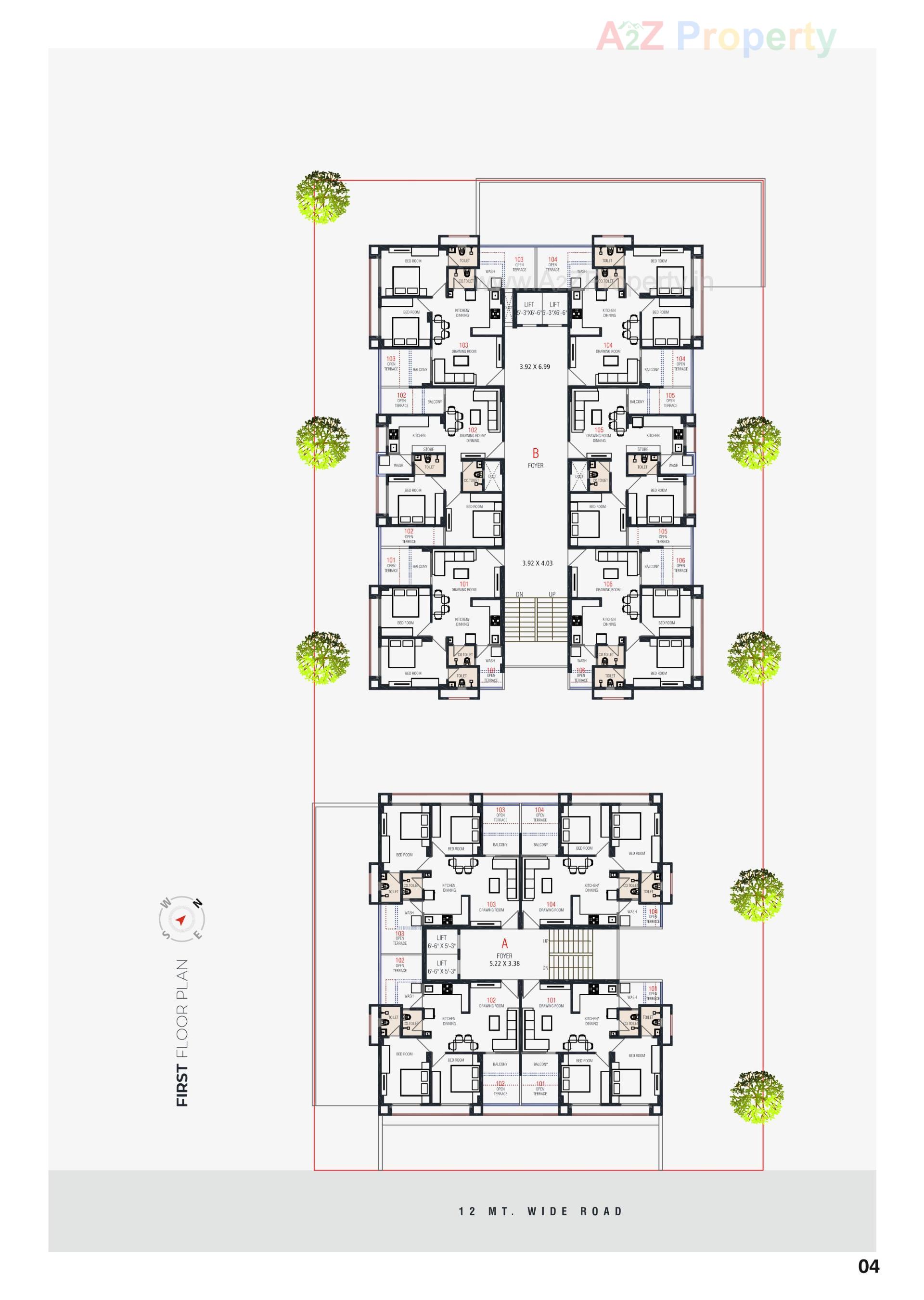 Layout of real estate project Kunj Elite located at Vavol, Gandhinagar, Gujarat