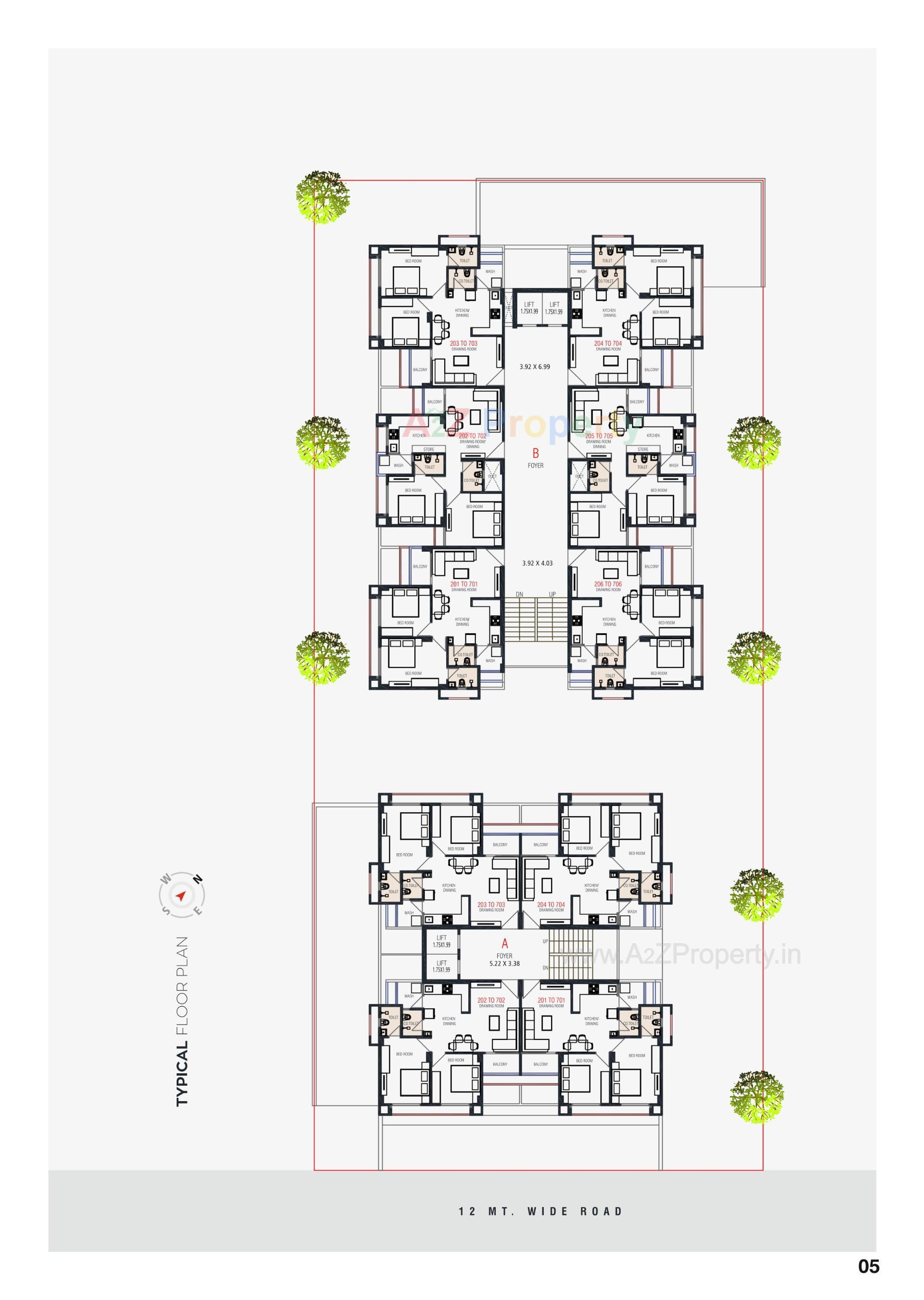Layout of real estate project Kunj Elite located at Vavol, Gandhinagar, Gujarat