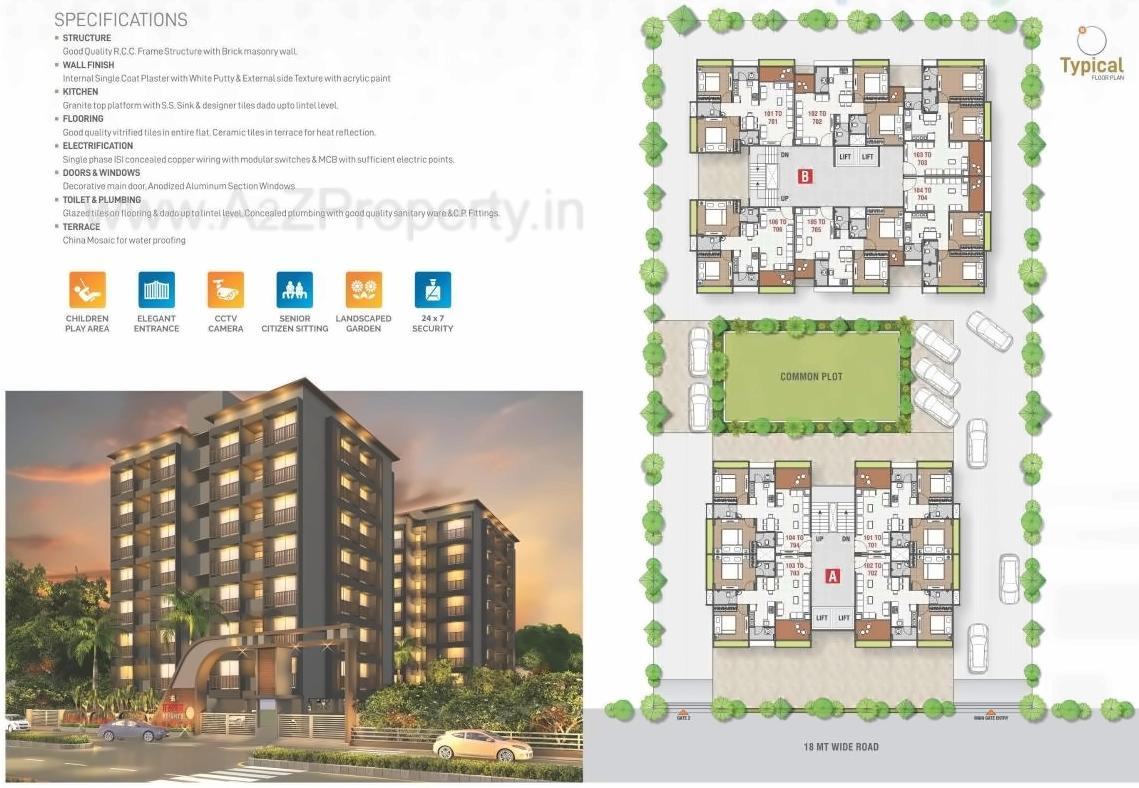 Layout of real estate project Labh Heights located at Pethapur, Gandhinagar, Gujarat