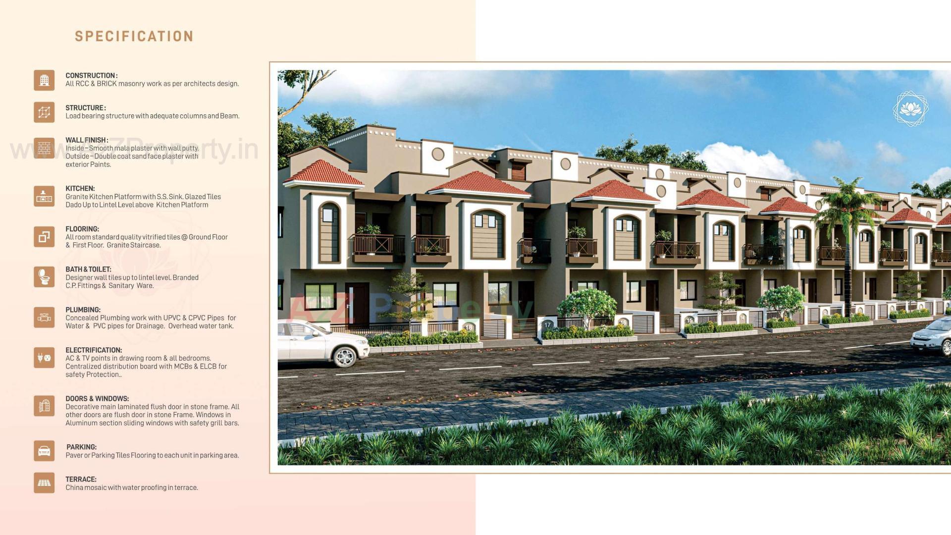 3D Elevation of real estate project Laxmi Park located at Kalol, Gandhinagar, Gujarat