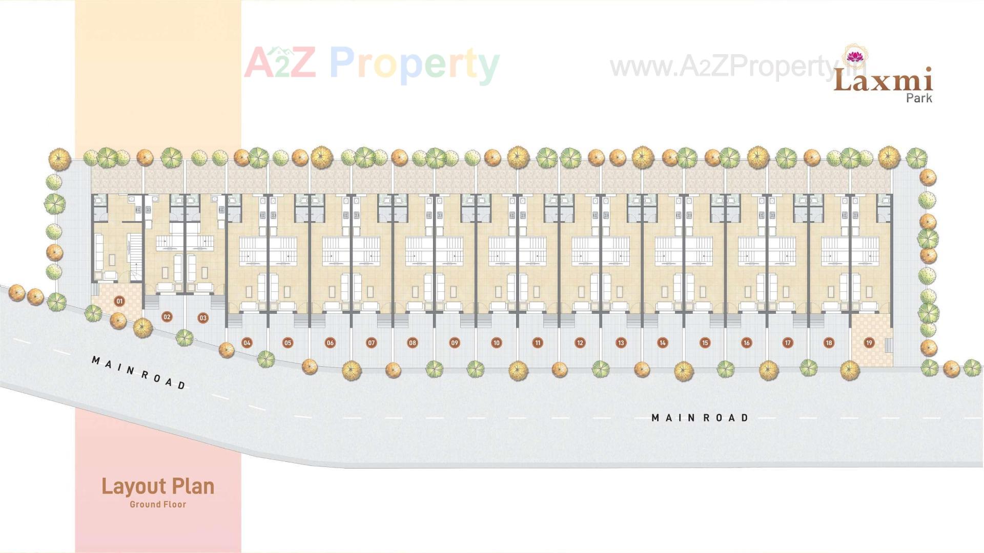 Layout of real estate project Laxmi Park located at Kalol, Gandhinagar, Gujarat