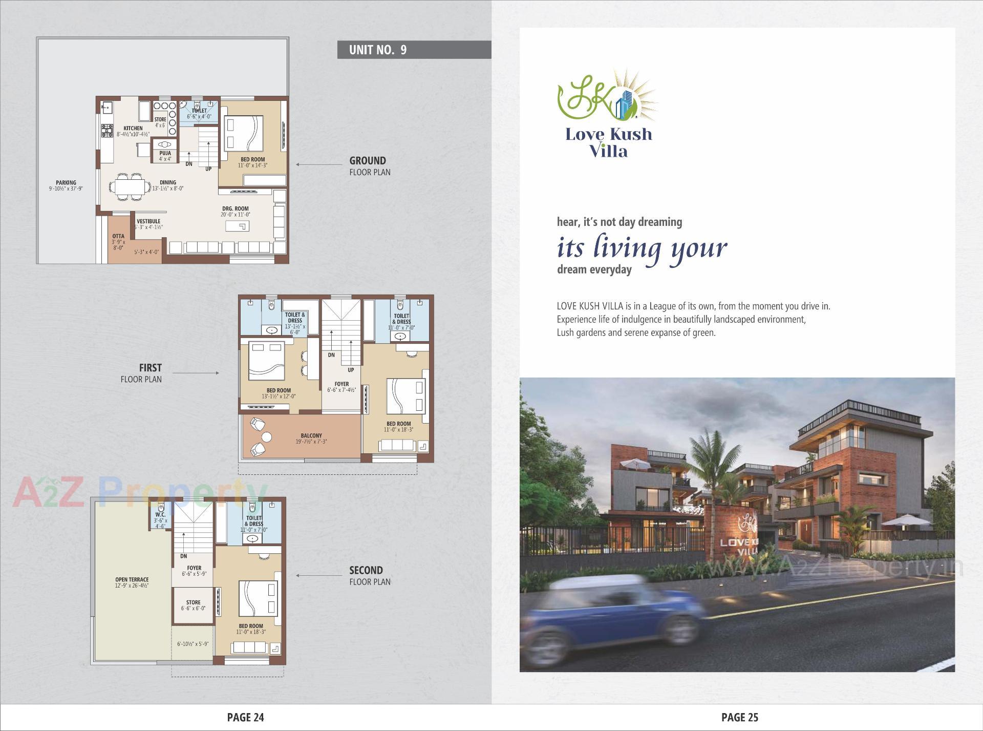 Layout of real estate project Love Kush Villa located at Raysan, Gandhinagar, Gujarat