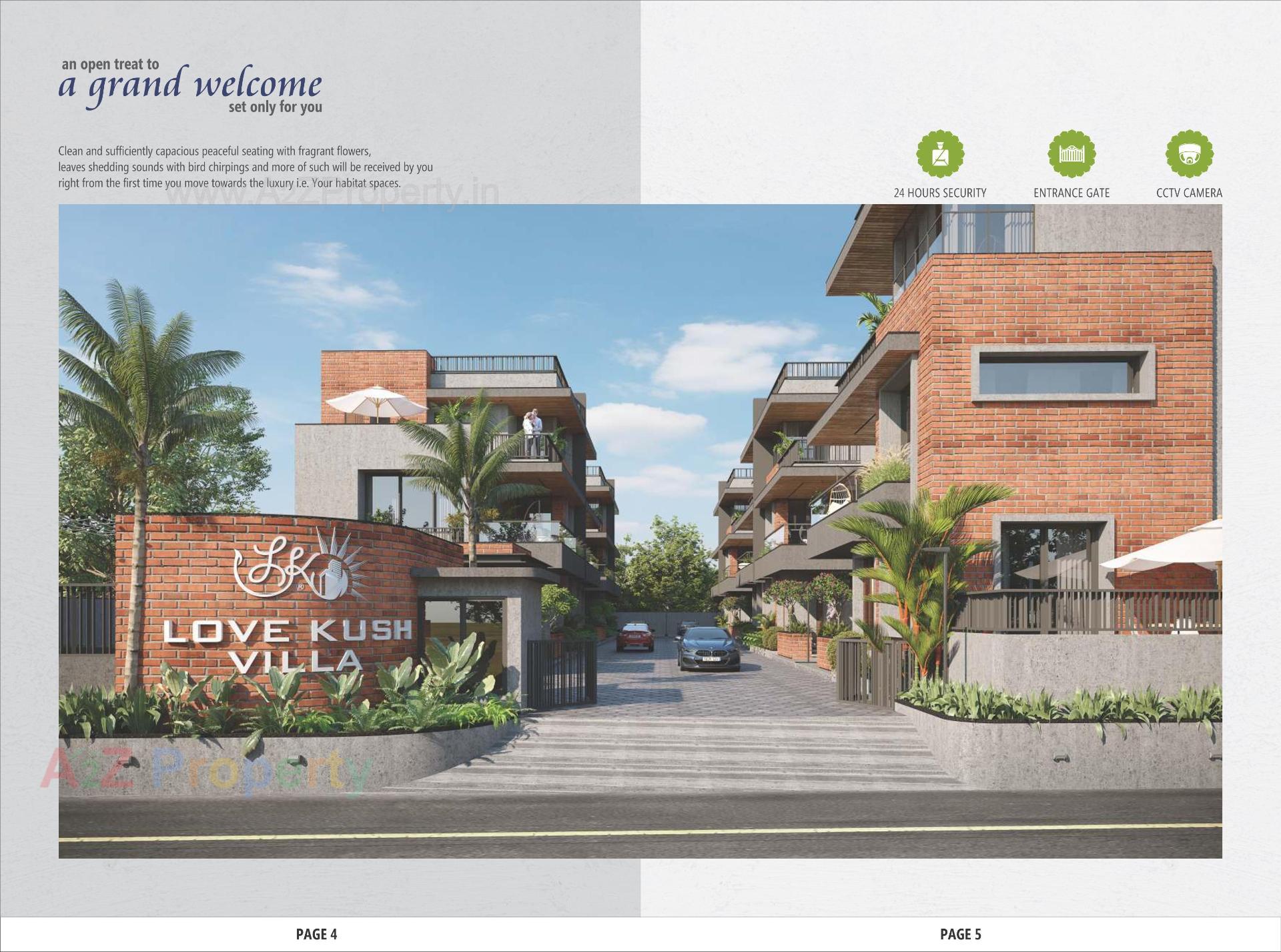 3D Elevation of real estate project Love Kush Villa located at Raysan, Gandhinagar, Gujarat