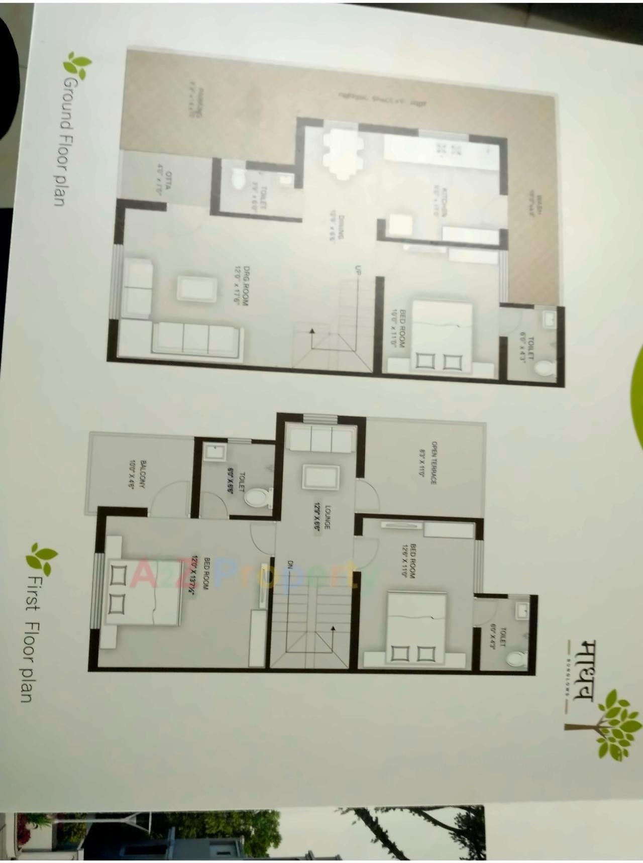Layout of real estate project Madhav Bugalows located at Kalol, Gandhinagar, Gujarat