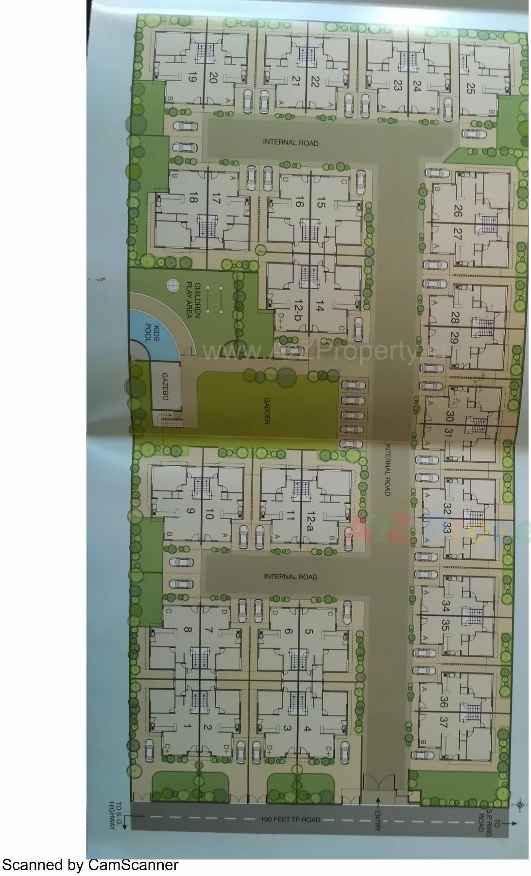 Layout of real estate project Madhav Bunglows located at Thaltej, Gandhinagar, Gujarat