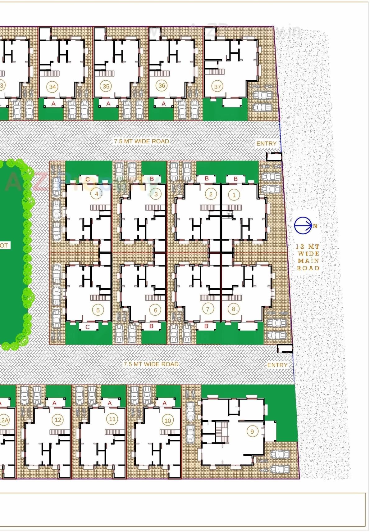 Layout of real estate project Madhav Crest Villa located at Gandhinagar, Gandhinagar, Gujarat