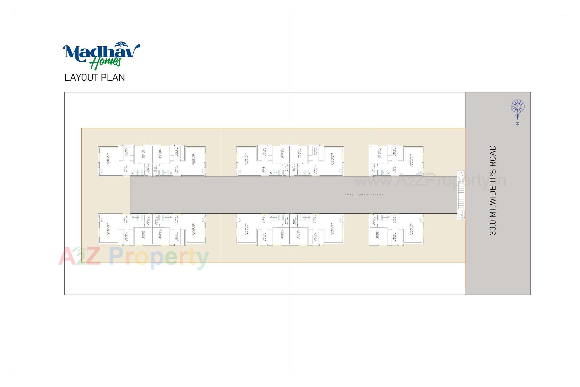 Layout of real estate project Madhav Homes located at Zundal, Gandhinagar, Gujarat
