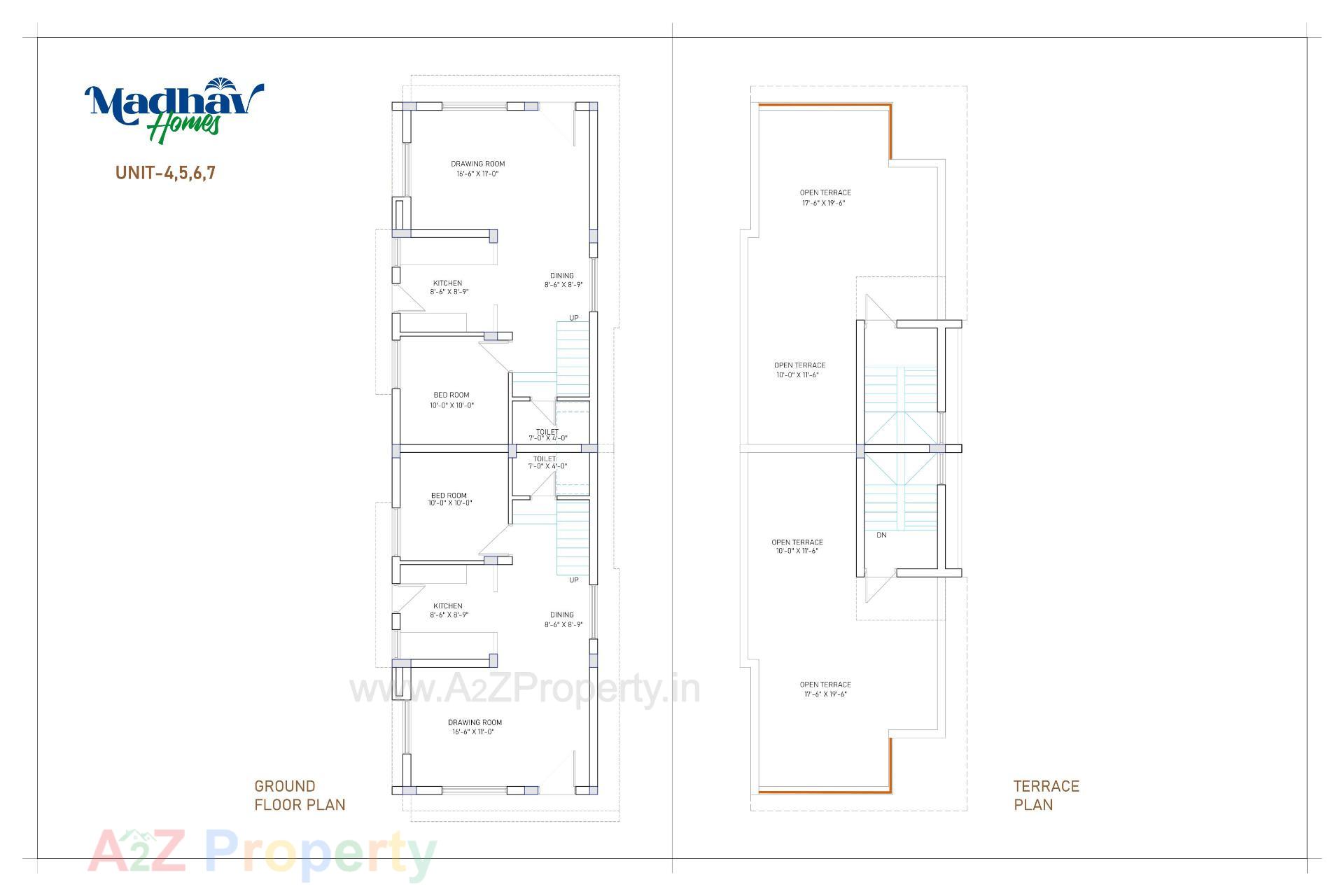 Layout of real estate project Madhav Homes located at Zundal, Gandhinagar, Gujarat