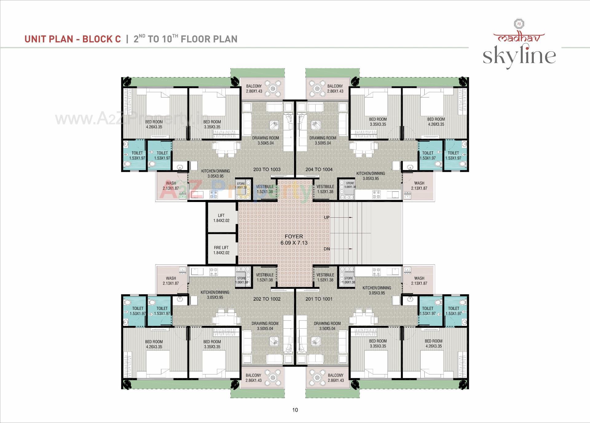 Layout of real estate project Madhav Skyline located at Raysan, Gandhinagar, Gujarat