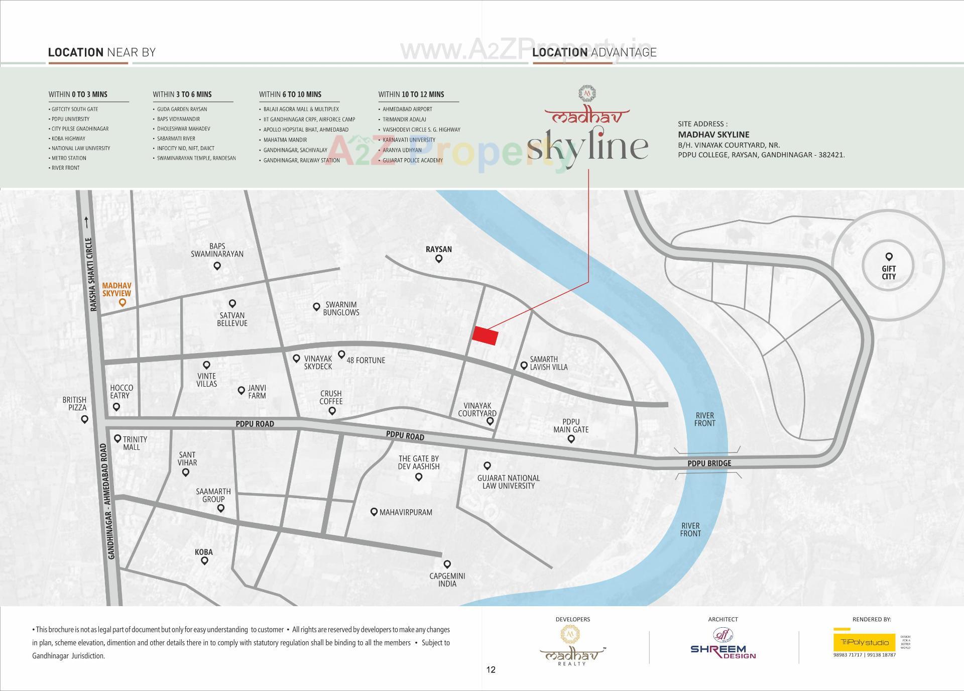  of real estate project Madhav Skyline located at Raysan, Gandhinagar, Gujarat
