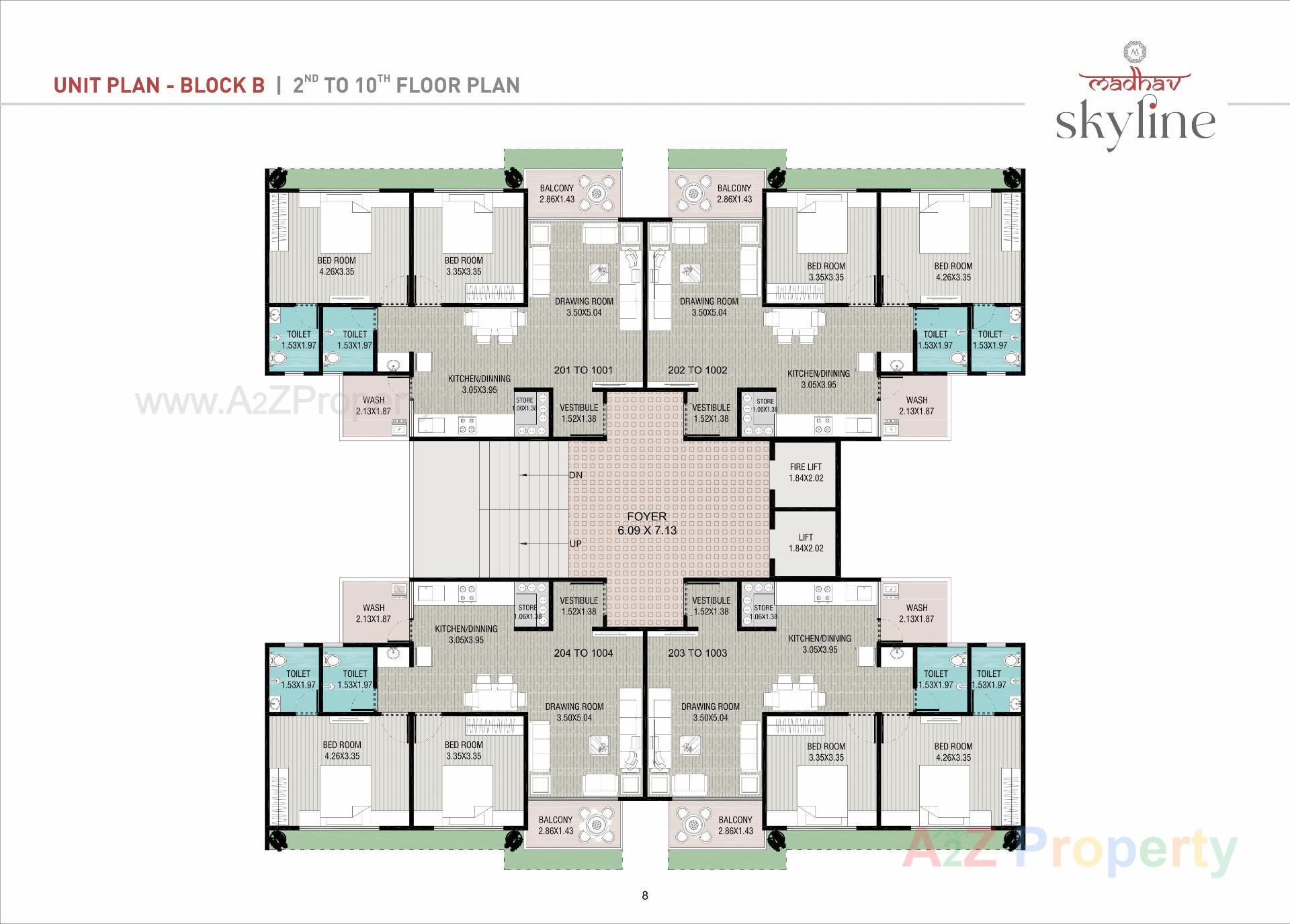 Layout of real estate project Madhav Skyline located at Raysan, Gandhinagar, Gujarat