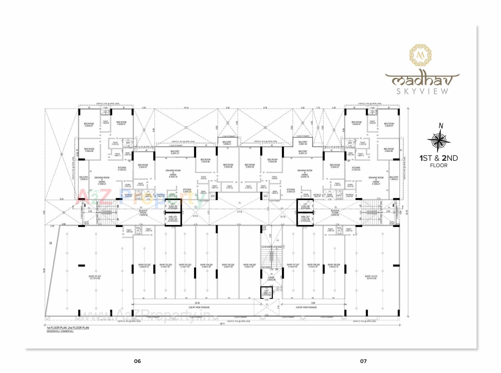 Layout of real estate project Madhav Skyview located at Kudasan, Gandhinagar, Gujarat