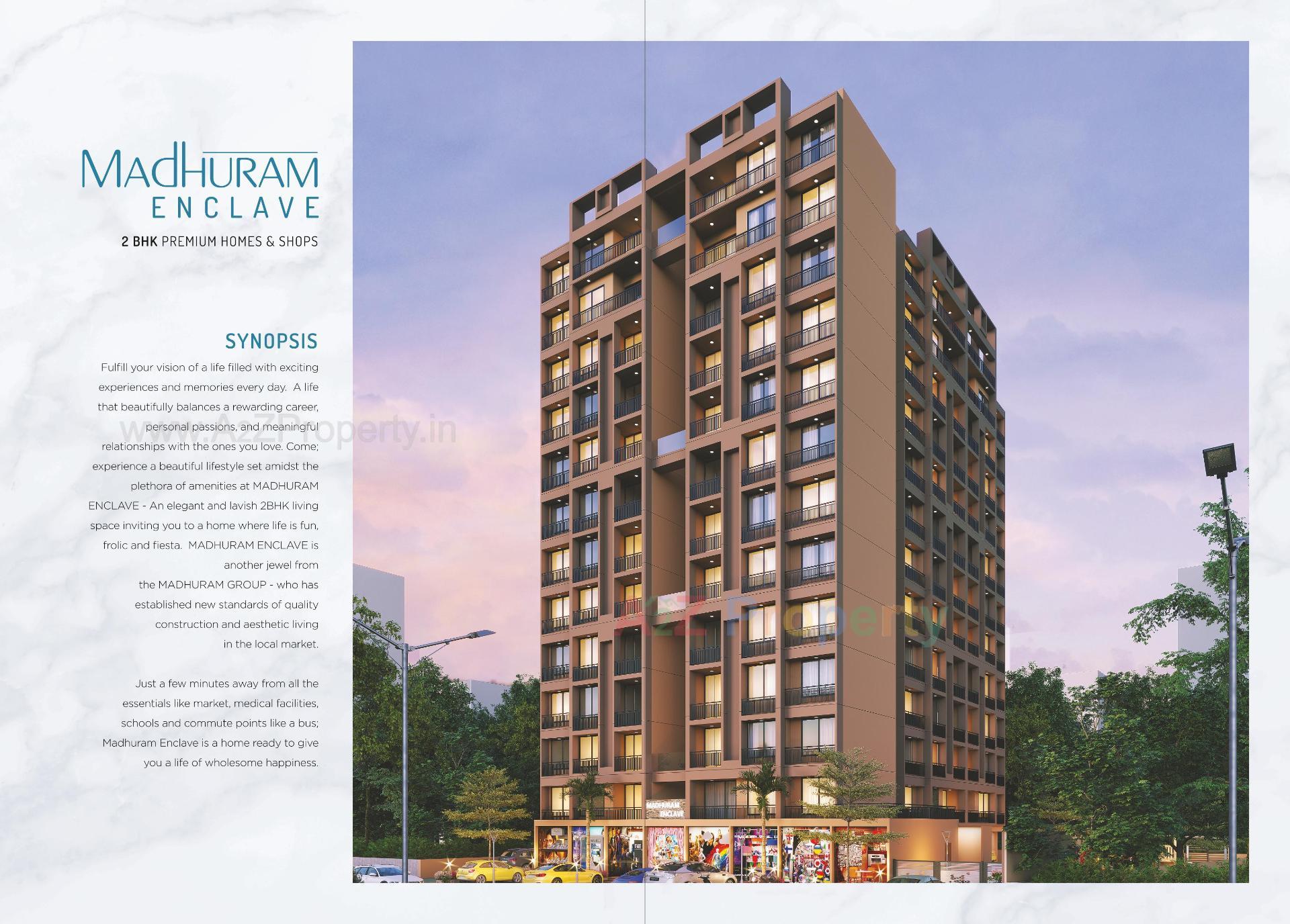 3D Elevation of real estate project Madhuram Enclave located at Zundal, Gandhinagar, Gujarat