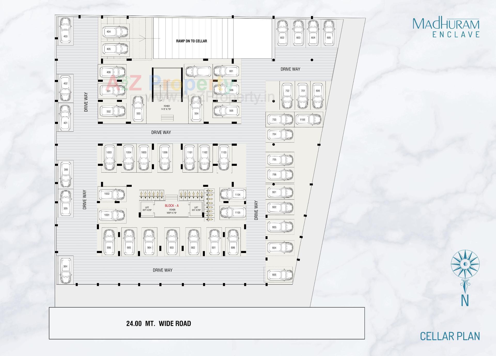 Layout of real estate project Madhuram Enclave located at Zundal, Gandhinagar, Gujarat
