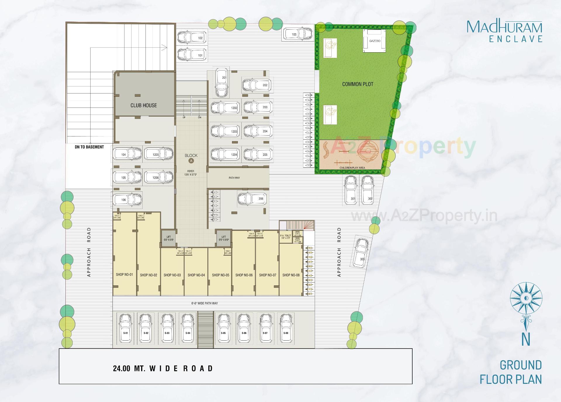 Layout of real estate project Madhuram Enclave located at Zundal, Gandhinagar, Gujarat