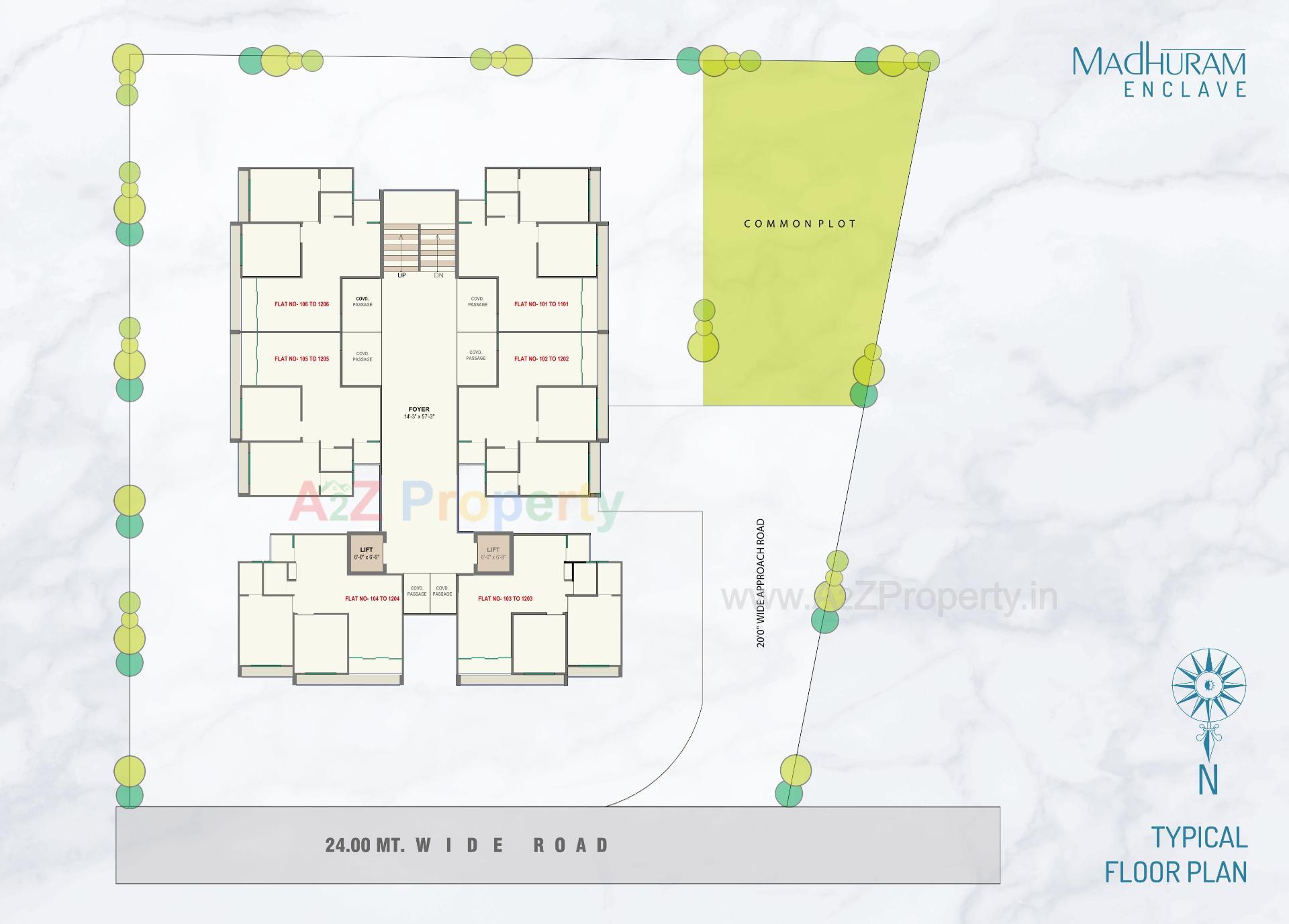 Layout of real estate project Madhuram Enclave located at Zundal, Gandhinagar, Gujarat